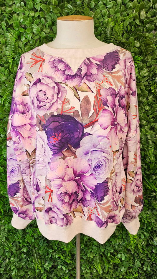 Augustine Purple/Pink Peony Sweat (10-12)