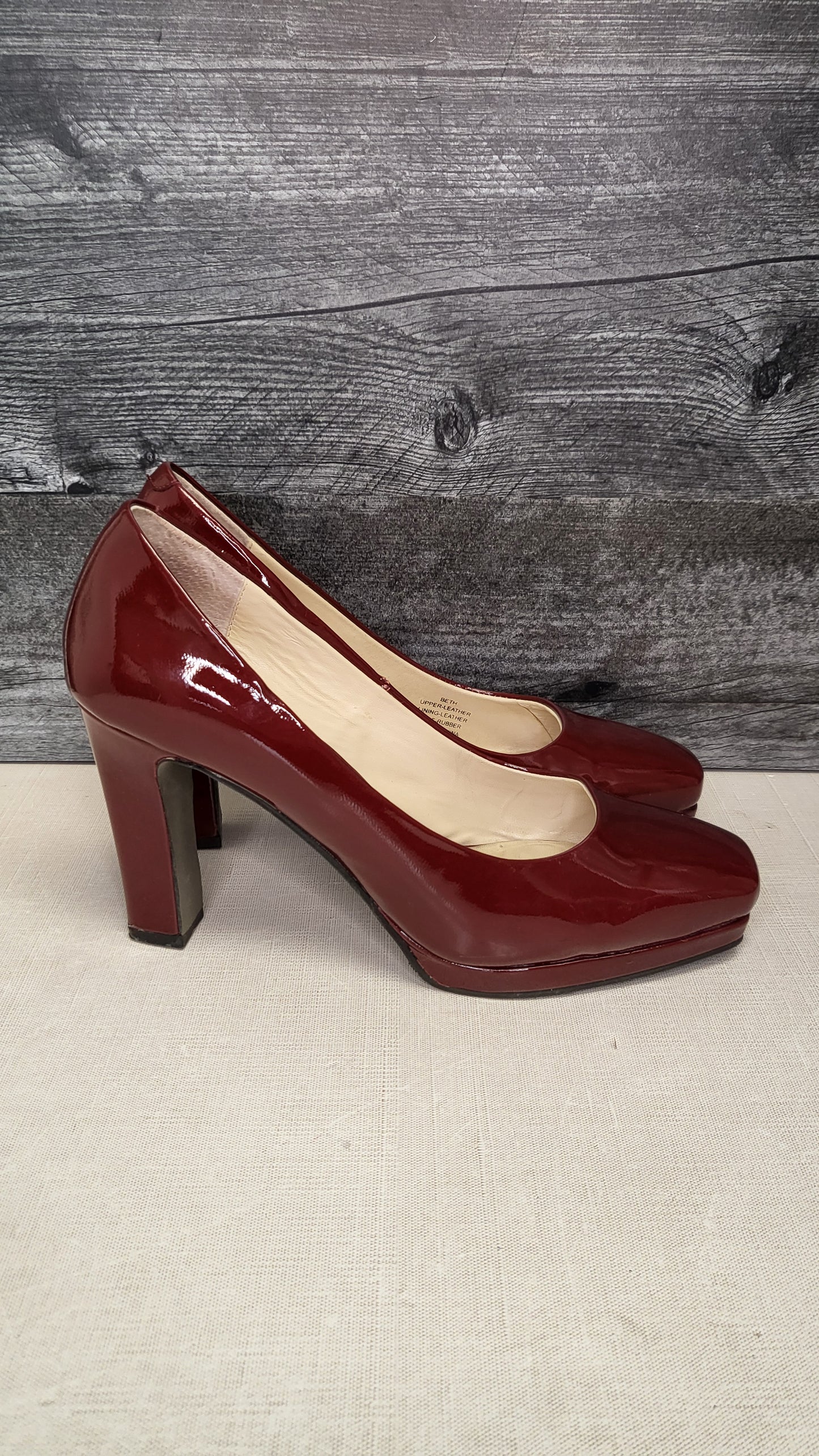 Mi Piaci Merlot Patent Heels (8.5)