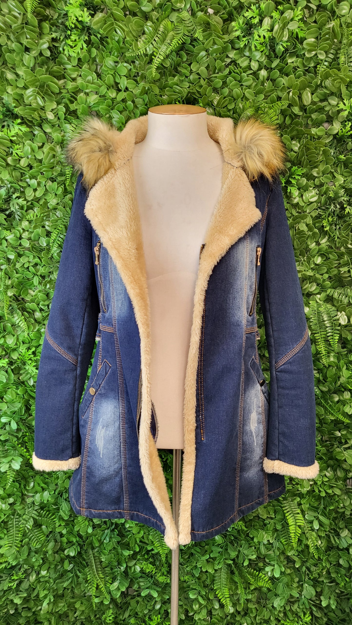 LA Coalition Blue Faux Fur Denim Jacket (10)