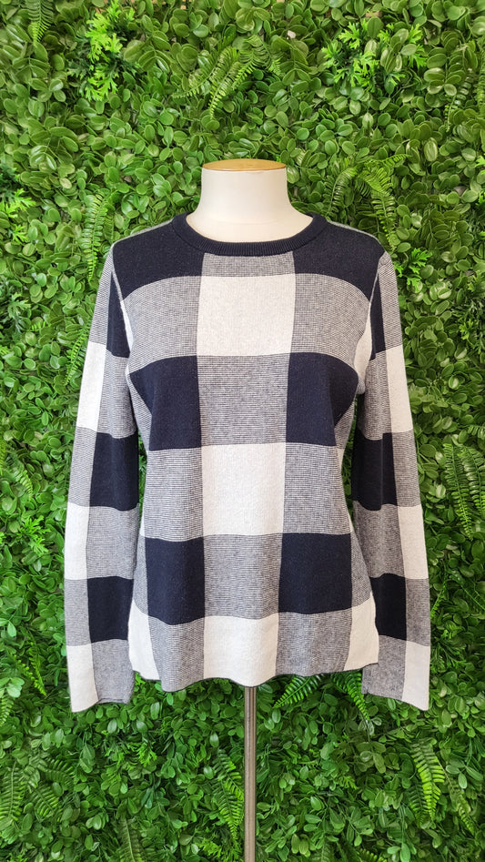 Trenery Navy/White Check Knit (10)