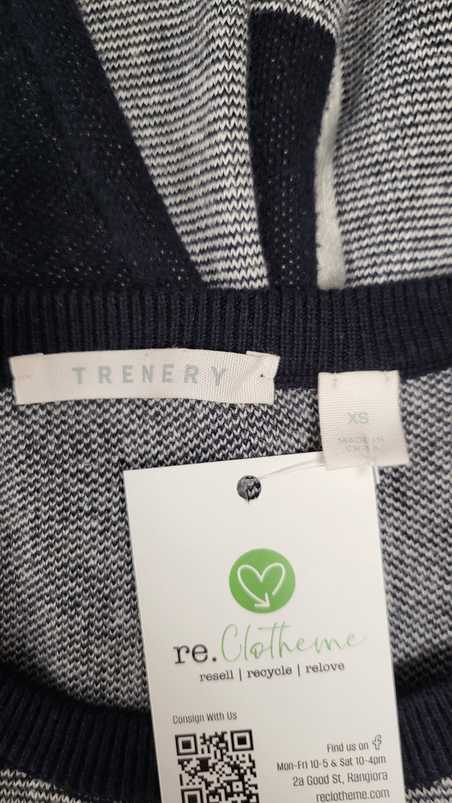 Trenery Navy/White Check Knit (10)