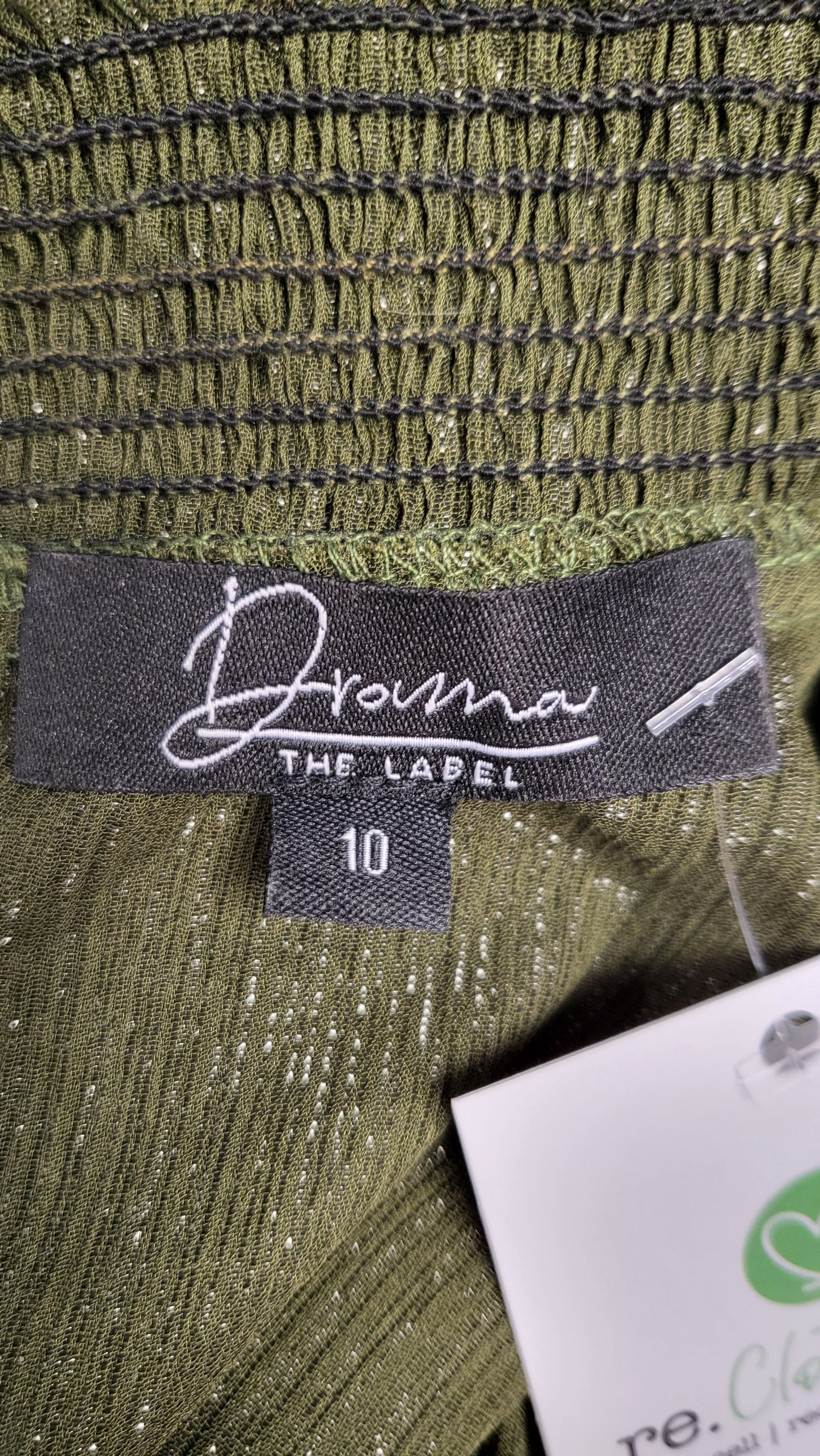Drama The Label Olive Shot Shirred Blouse (10)