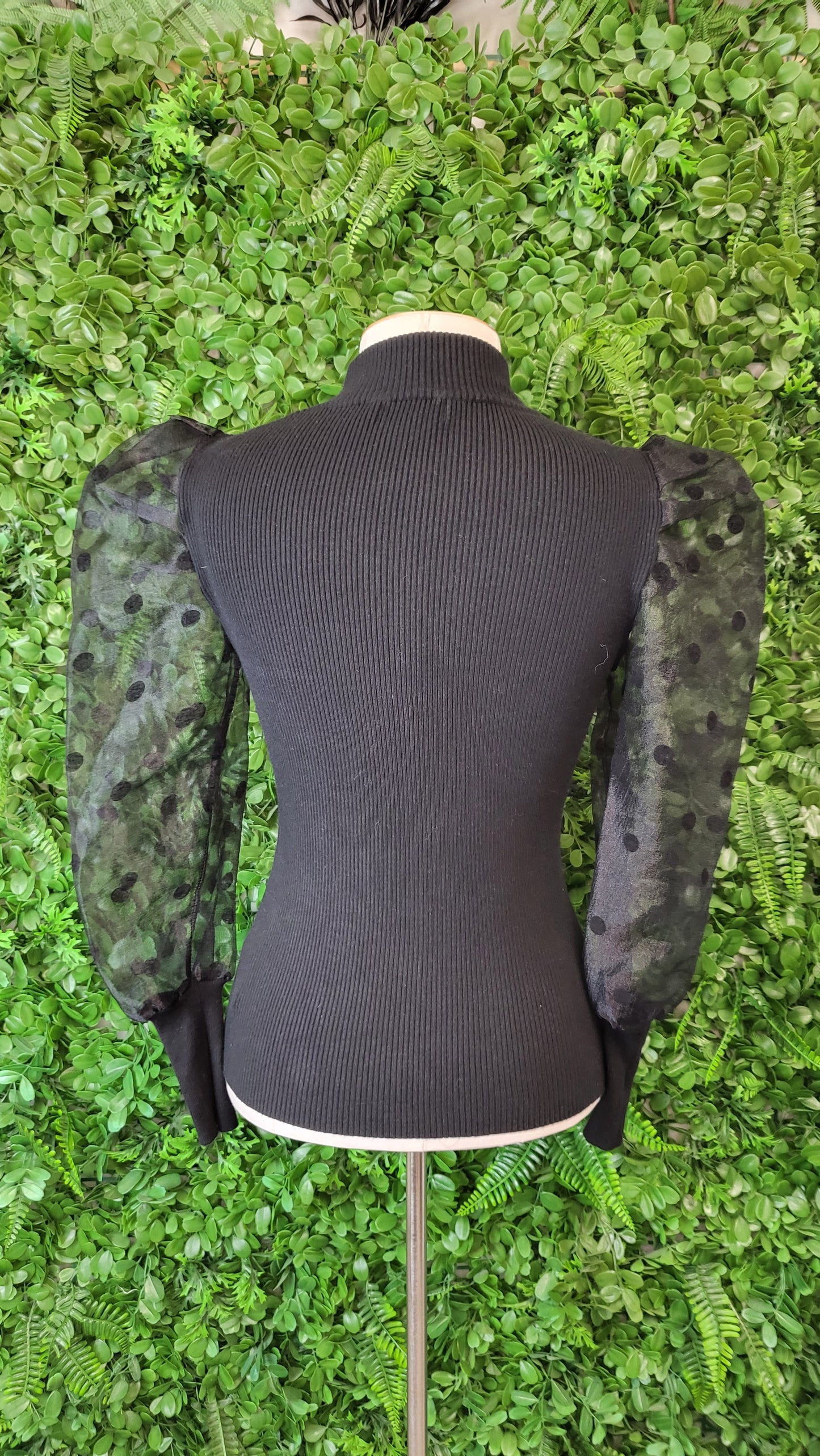 SHK Paris Black Sheer Sleeve Knit (8)