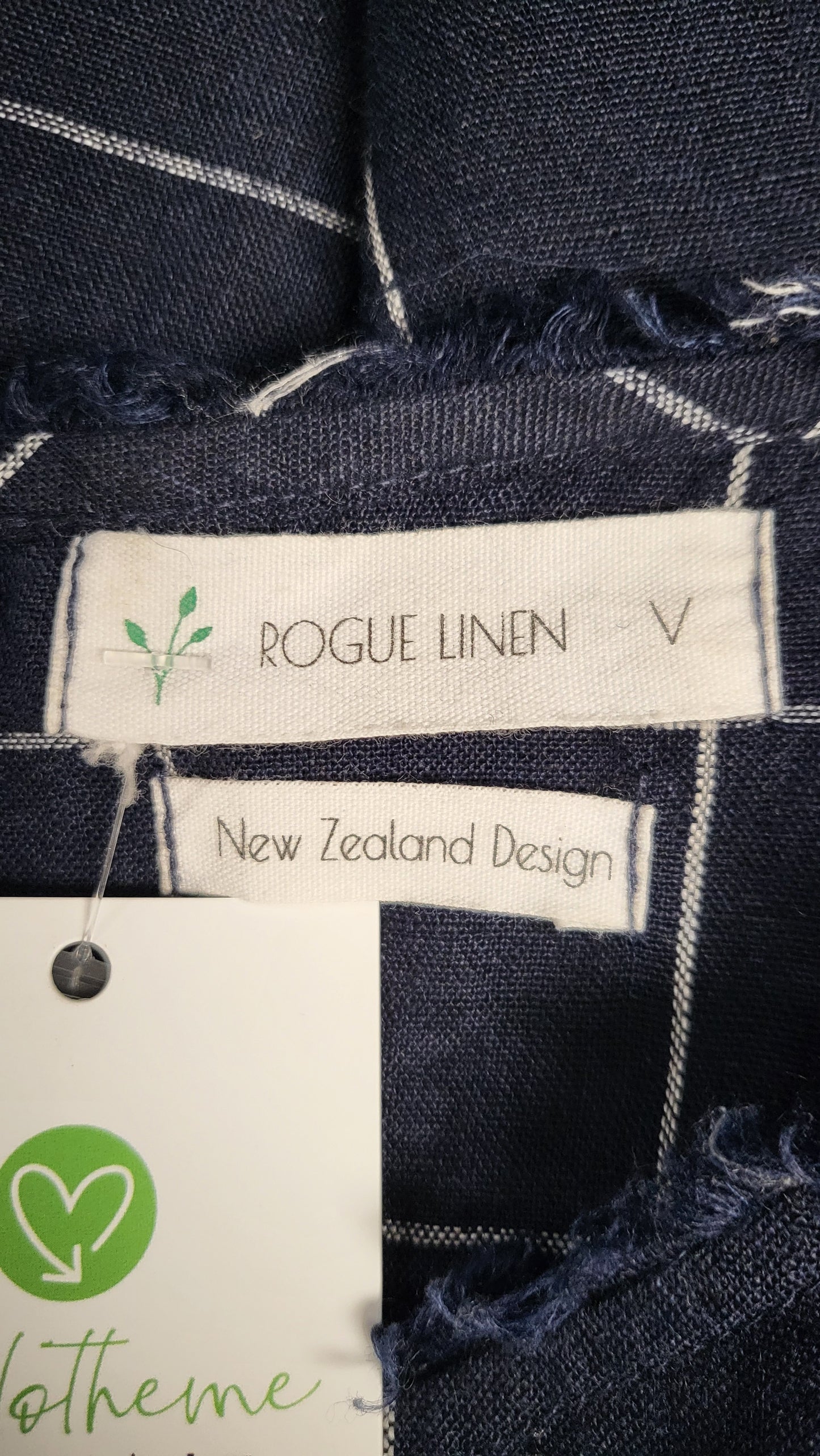 Rogue Linen Navy Check Linen Check Top (18-20)