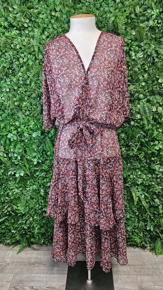 Drama The Label Floral Crossover Bodice Dress (12/14)