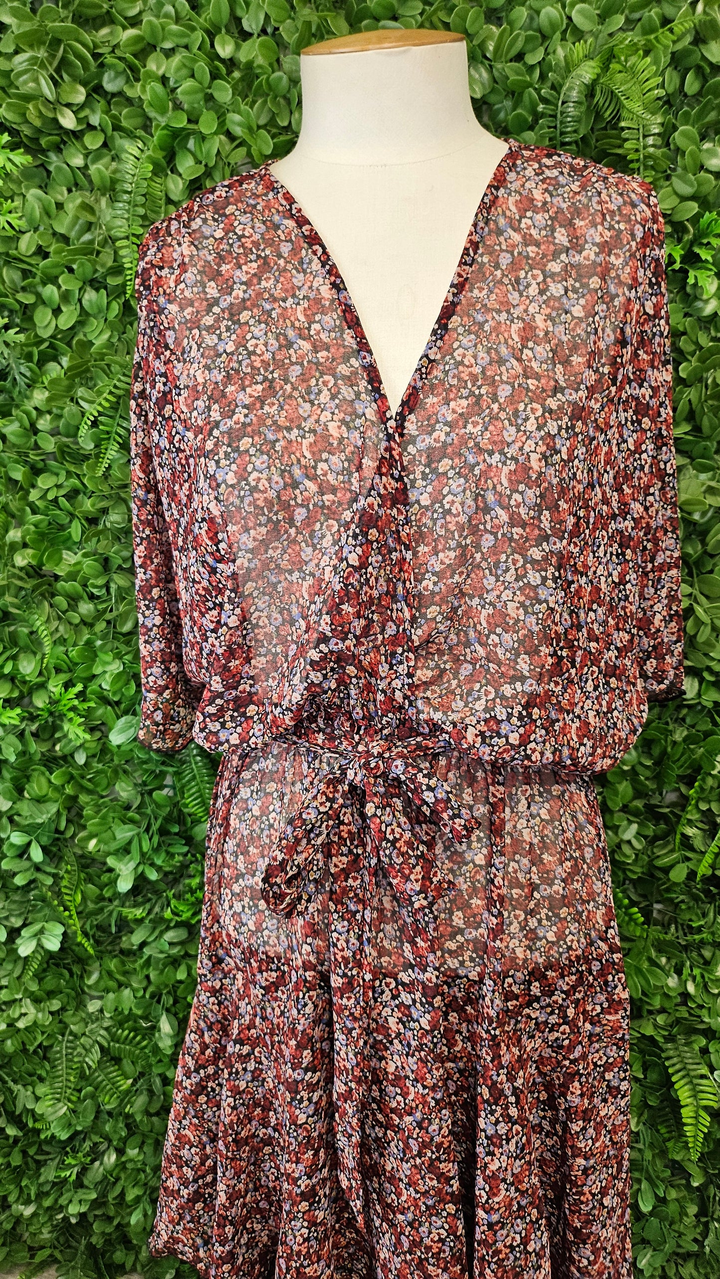 Drama The Label Floral Crossover Bodice Dress (12/14)