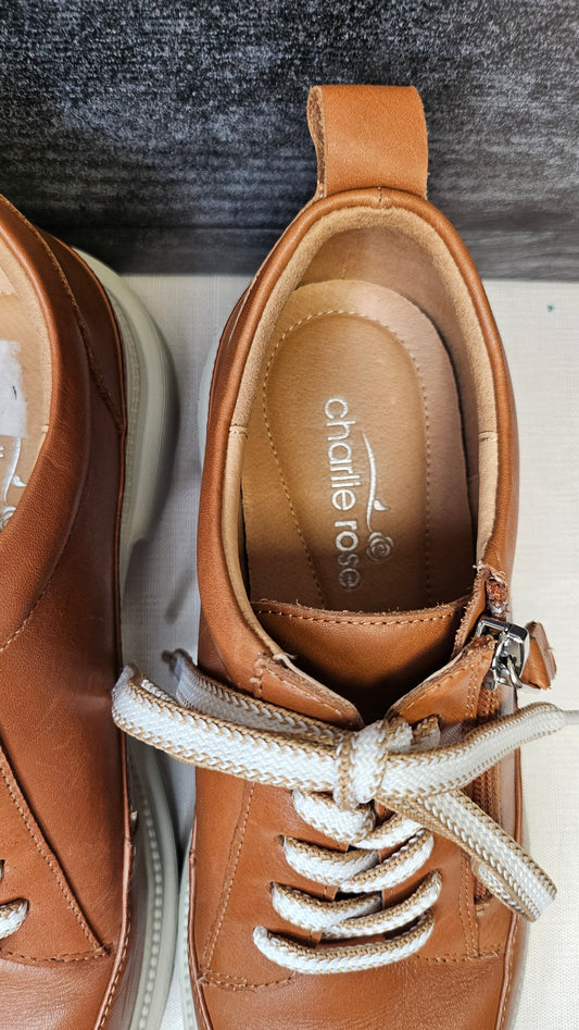 Charlie Rose Tan Leather Lace Up (38)
