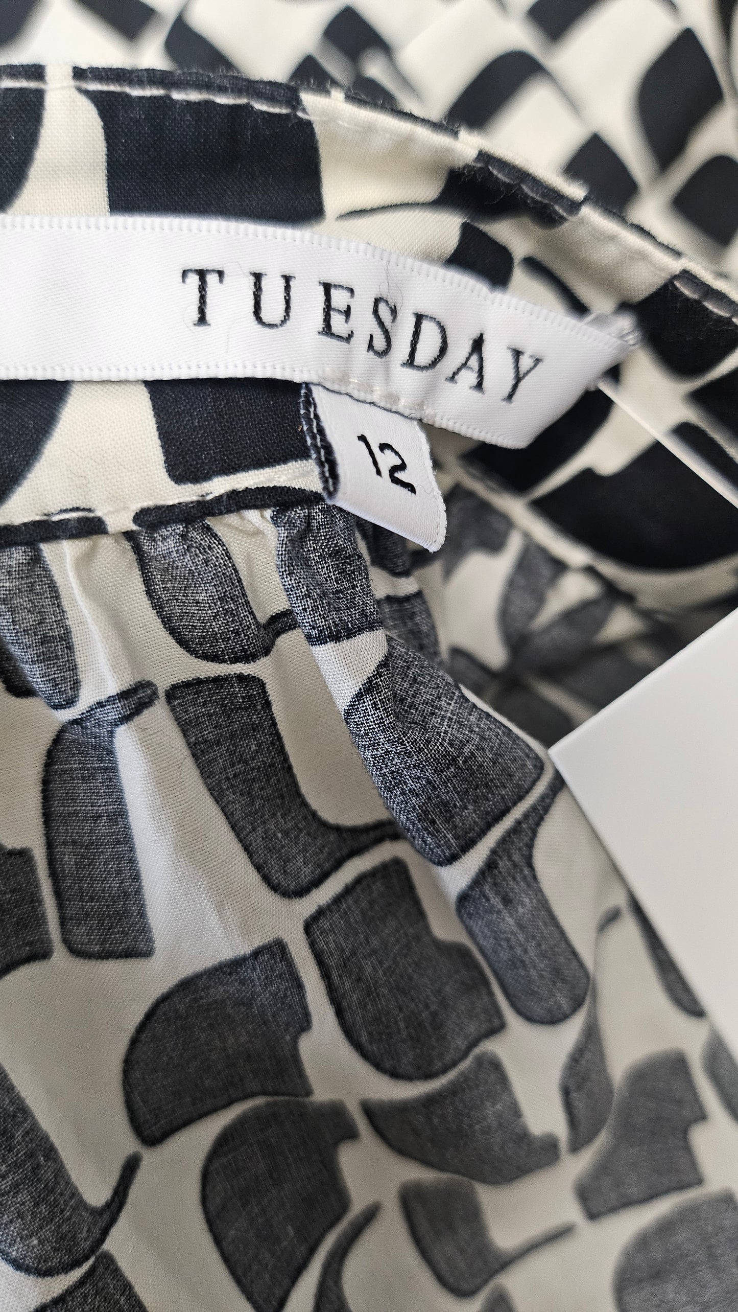Tuesday Black/Cream Print Shirt (12-14)