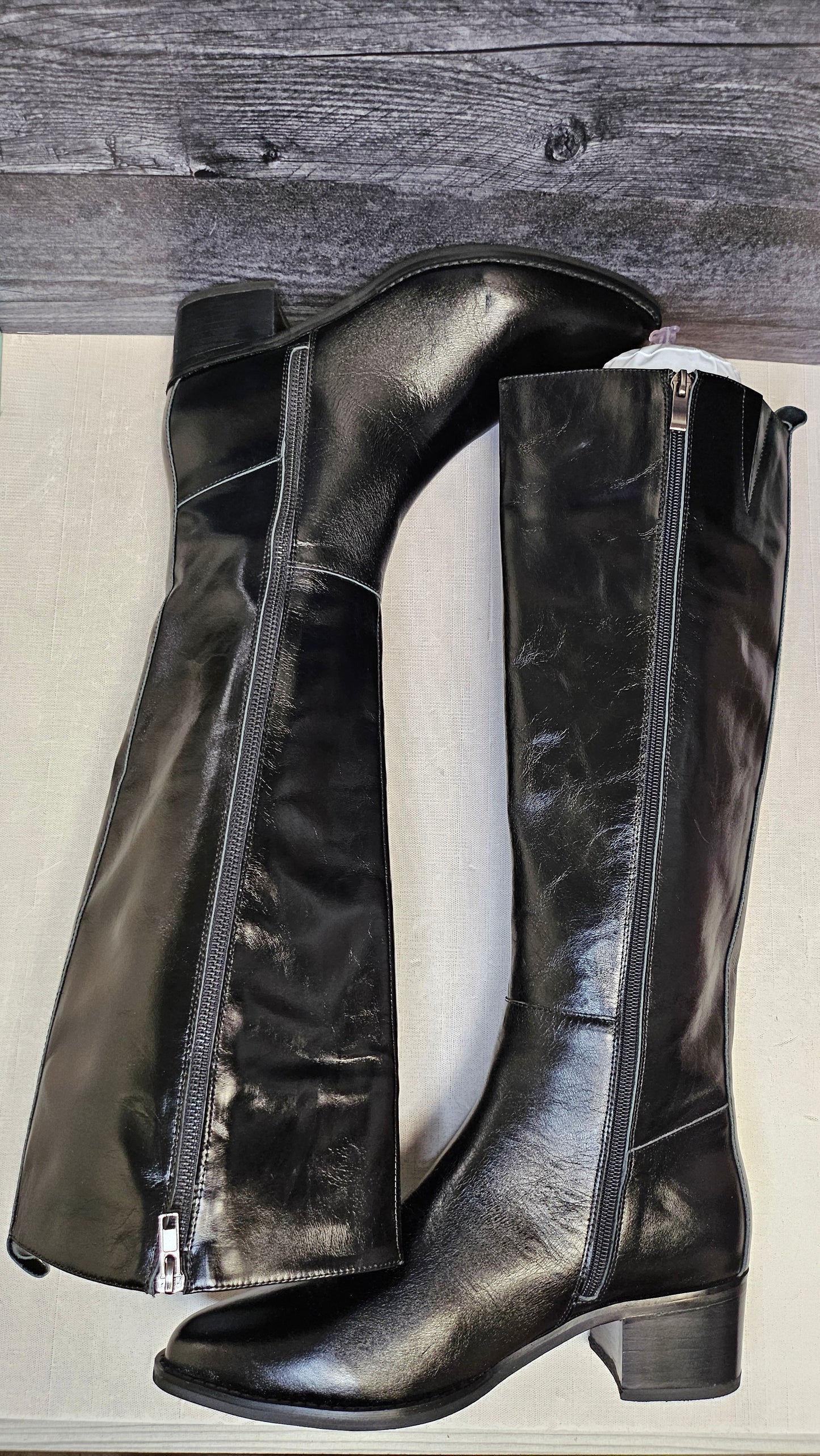 Oli Black Leather Kneehighs NEW (40)