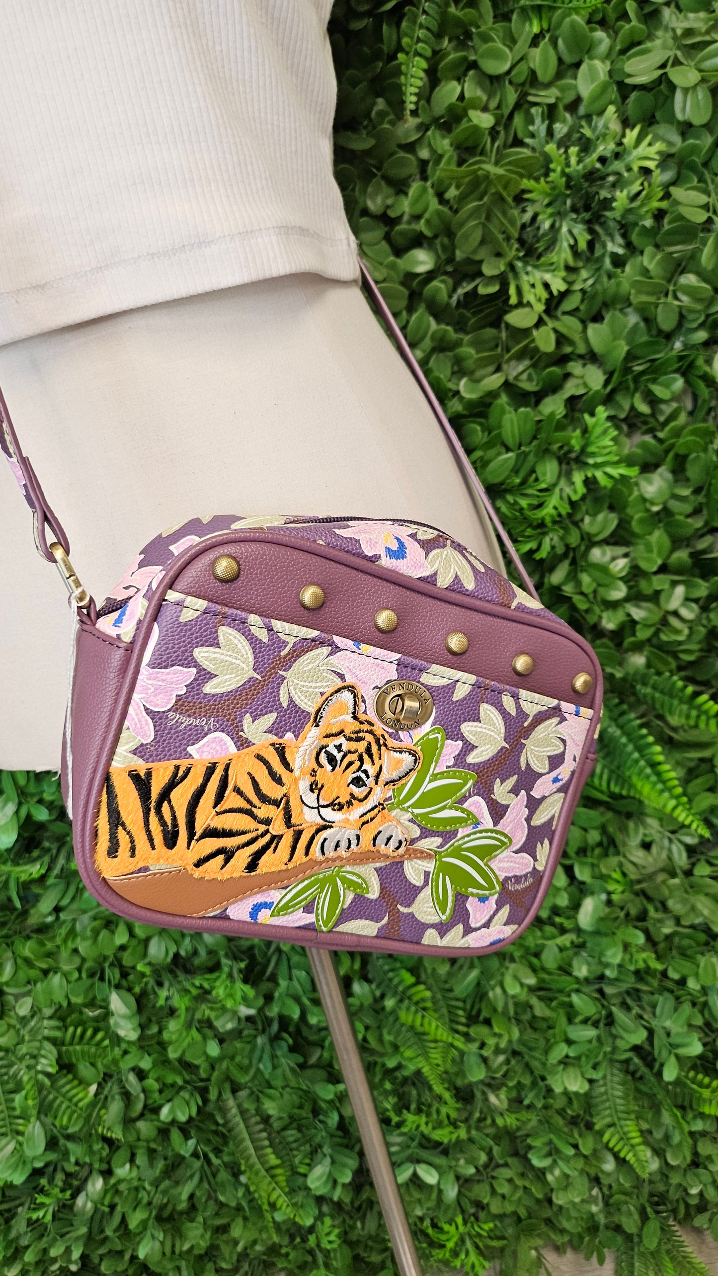 Vendula London Plum Animal Park Bag 22x16x8cm