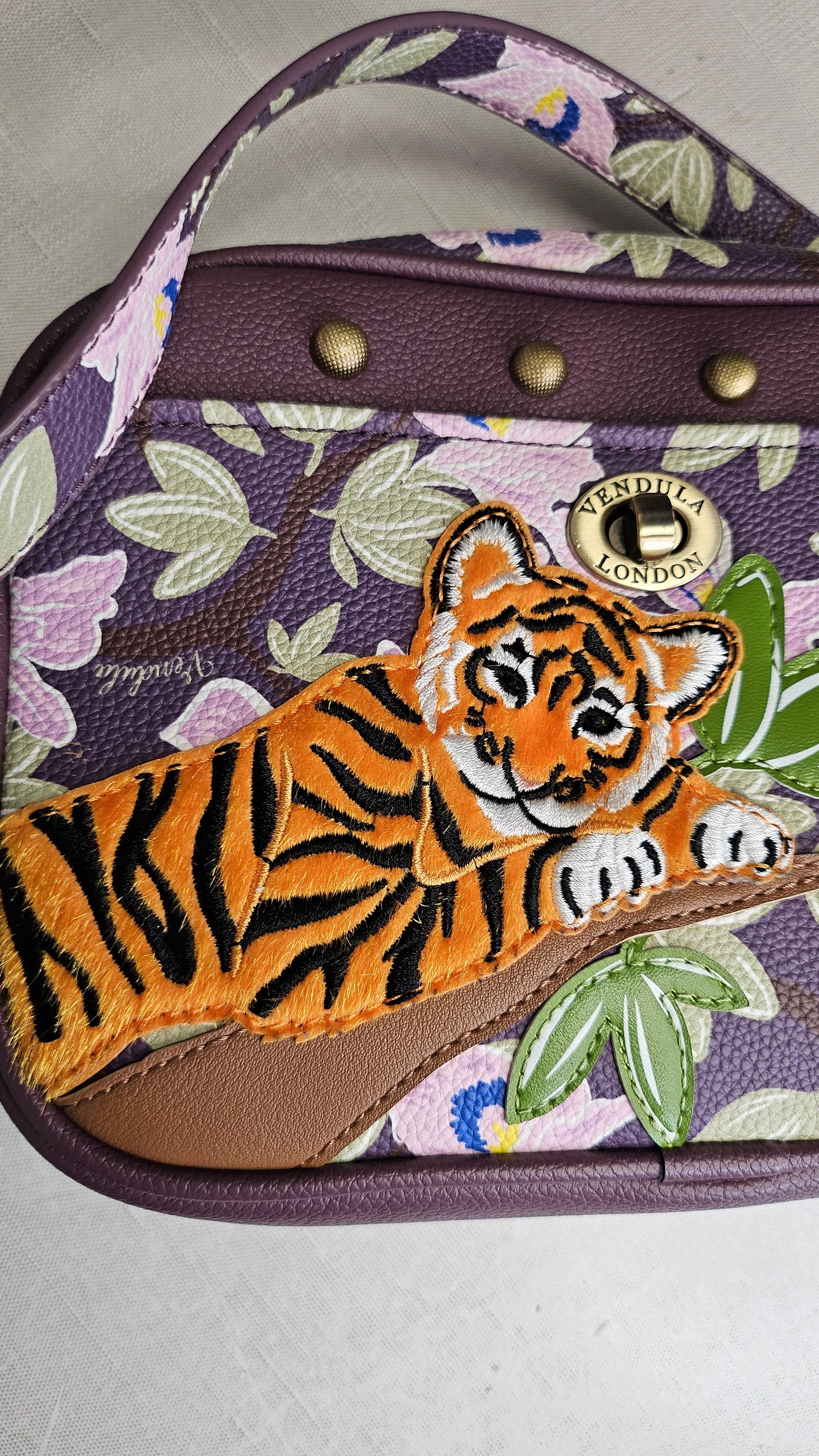 Vendula London Plum Animal Park Bag 22x16x8cm
