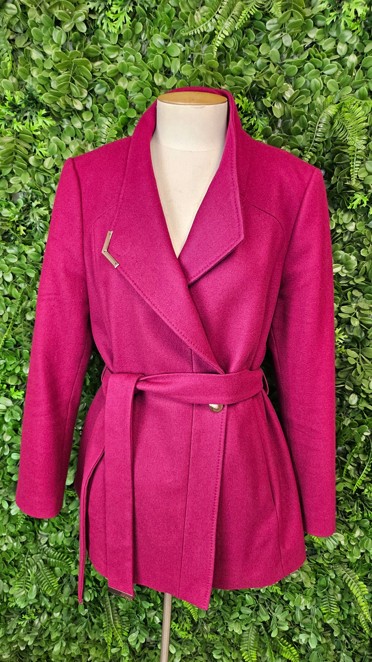 Ted Baker Magenta Drytaa Wool Coat (12)