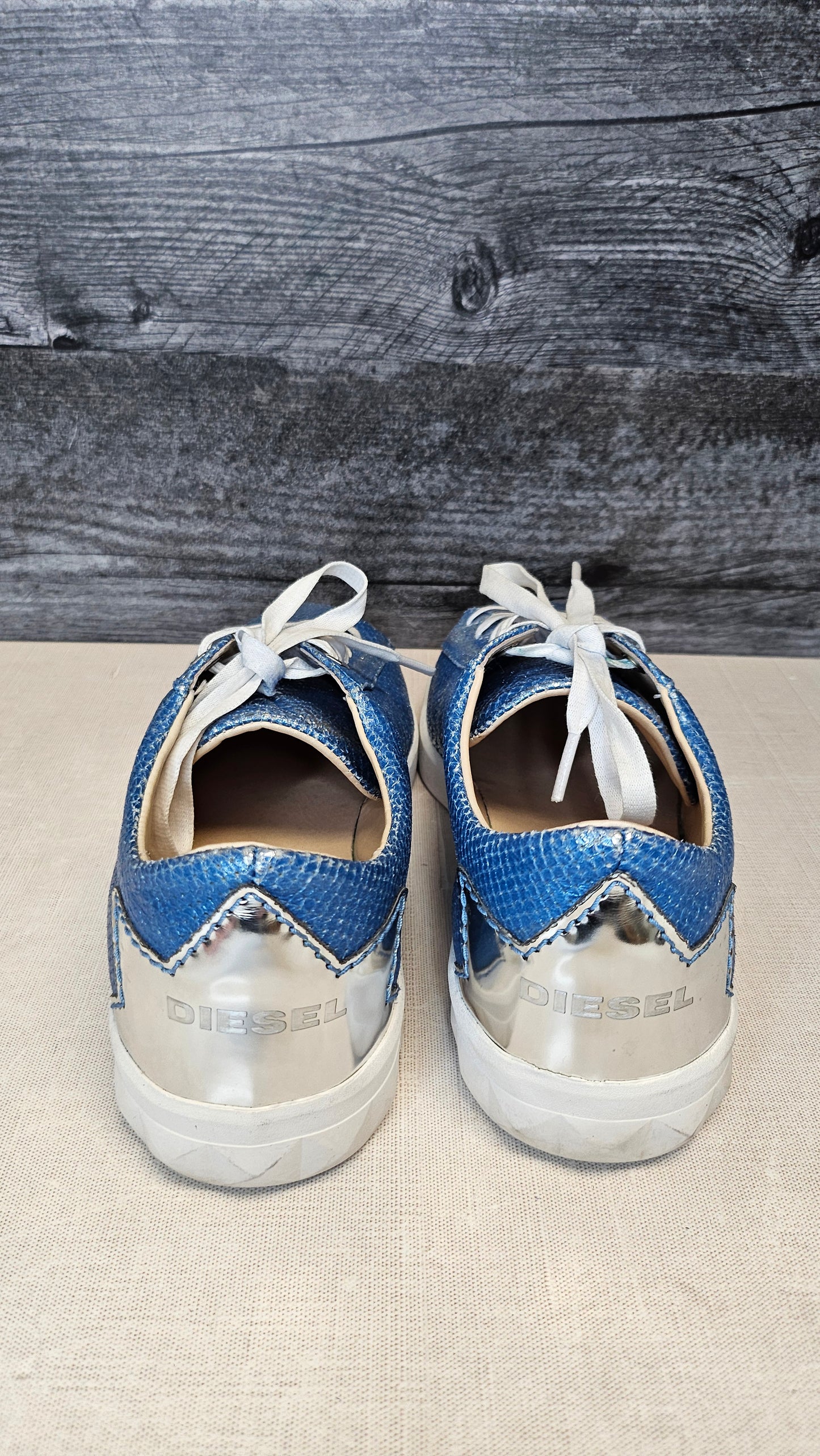 Diesel Blue Metallic Sneakers (39)