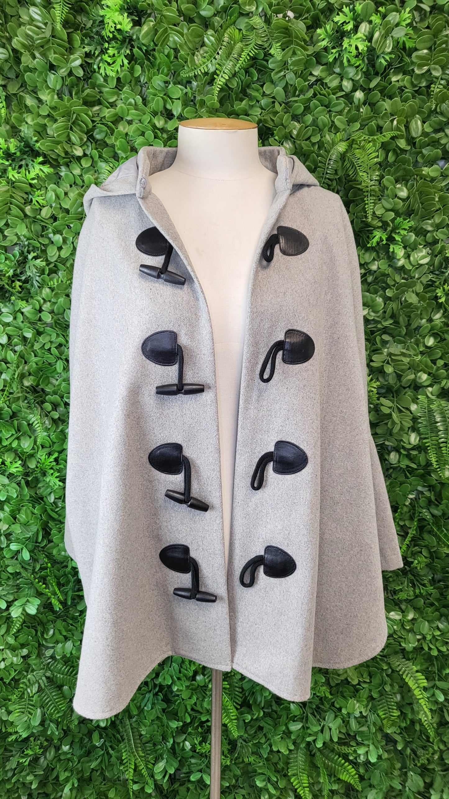 About Eve Grey Wool Blend Cape Jacket (10)