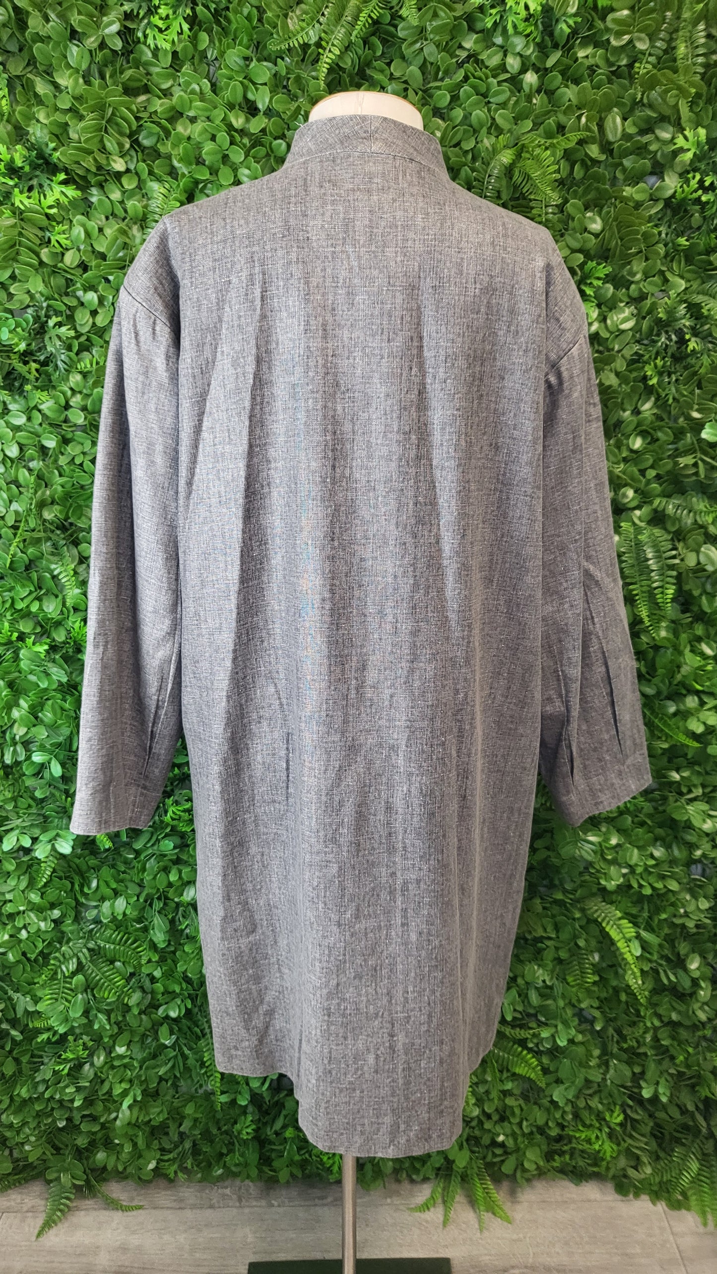 Nicola Screen Grey Linen Trench Coat (14-16)