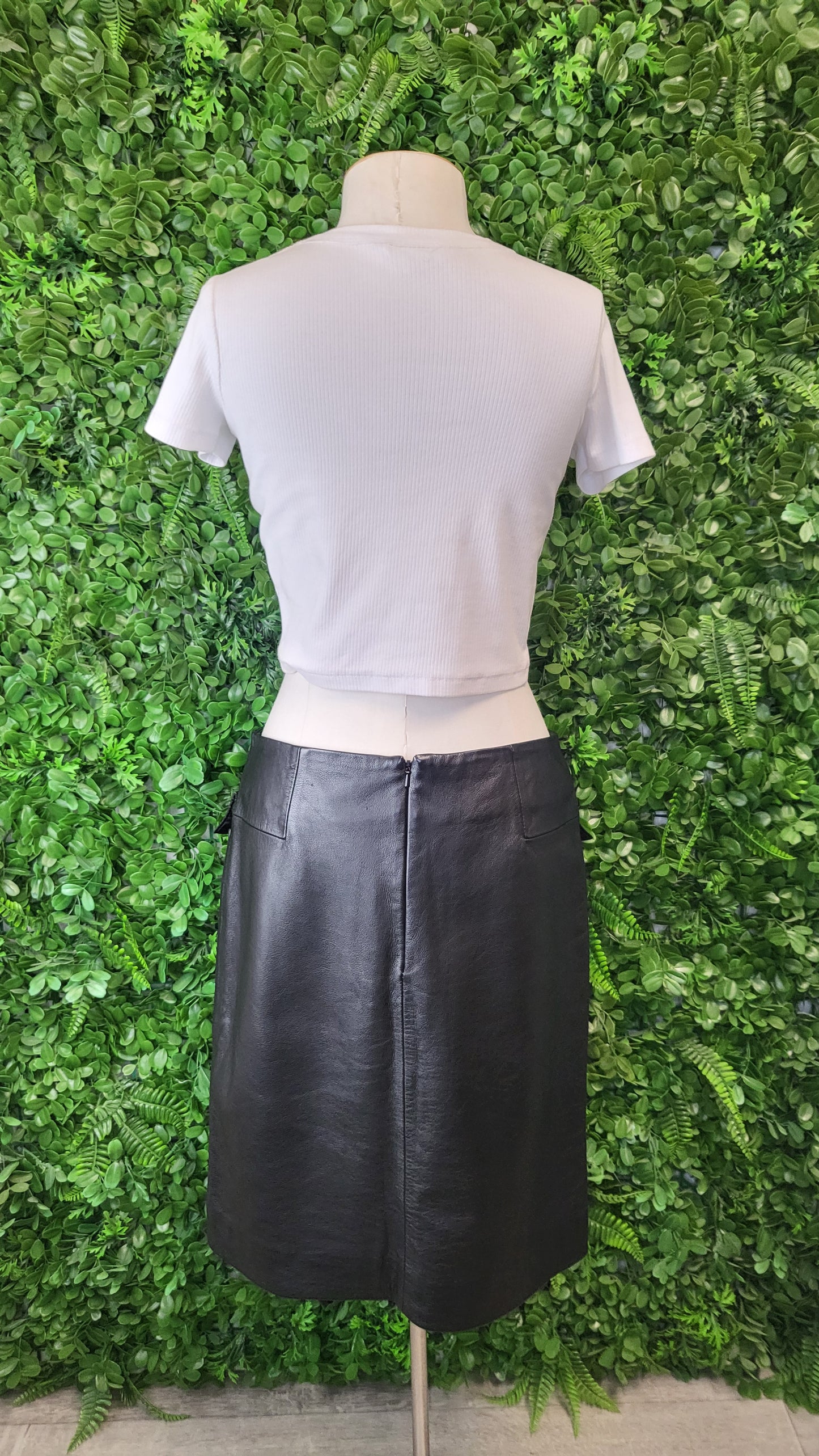 Redhead Black Leather Skirt (10)