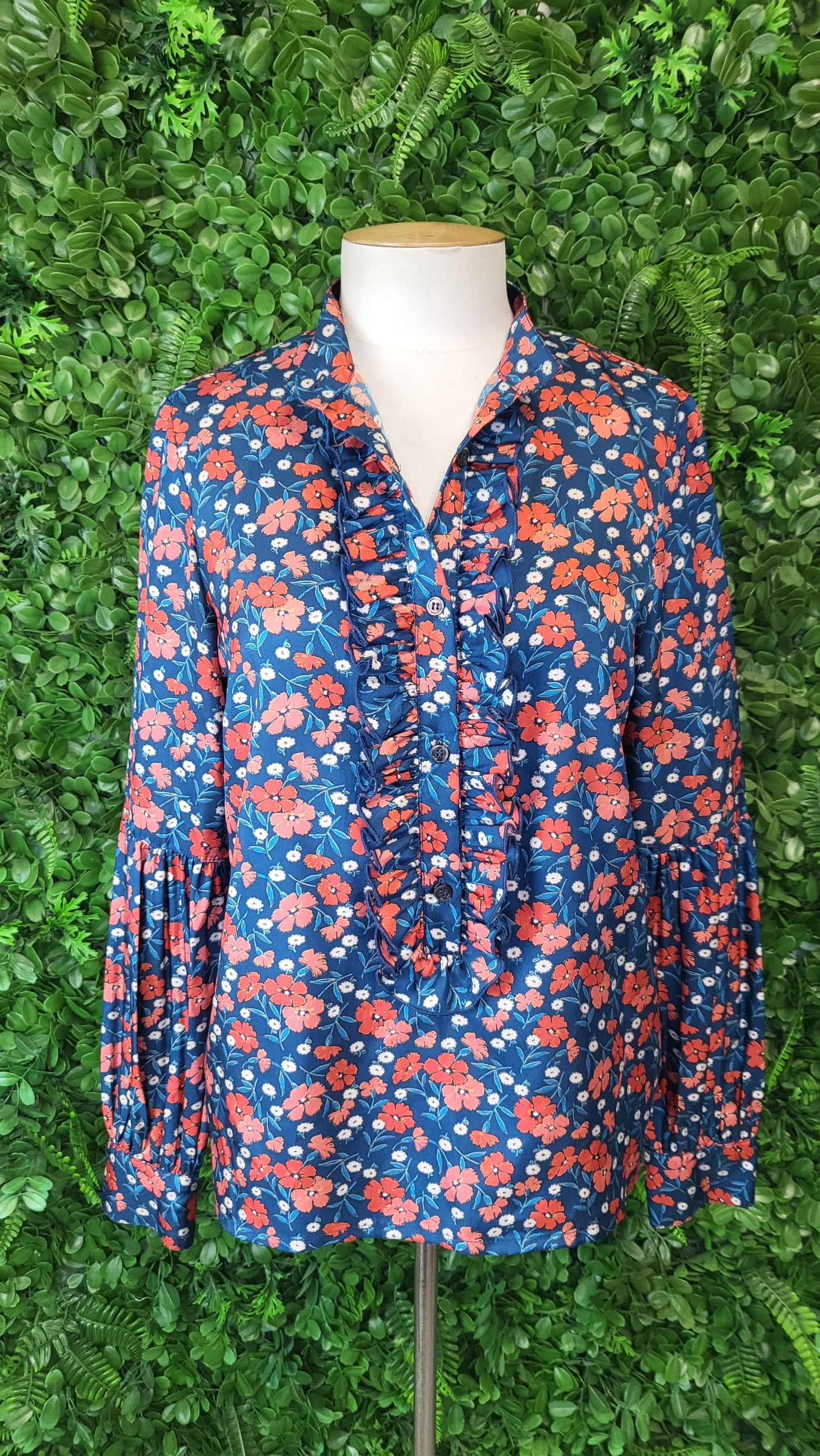 Helen Cherry Floral Frill Yoke Shirt (10)