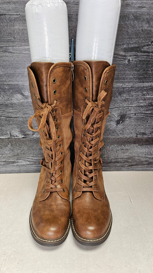 Maher Tan Long Lace Up Boot (40)