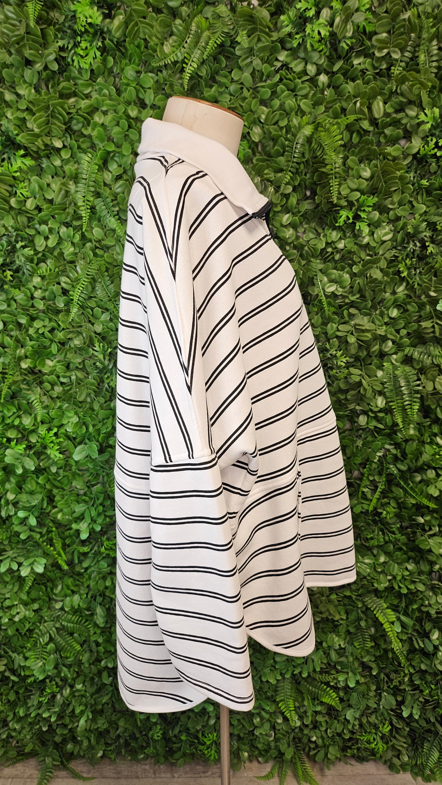 Betty Basics Stripe Zip Sweat Top (18)