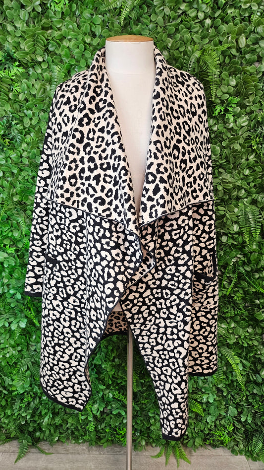 Eb&Ive Animal Wrap Cardigan OSFM