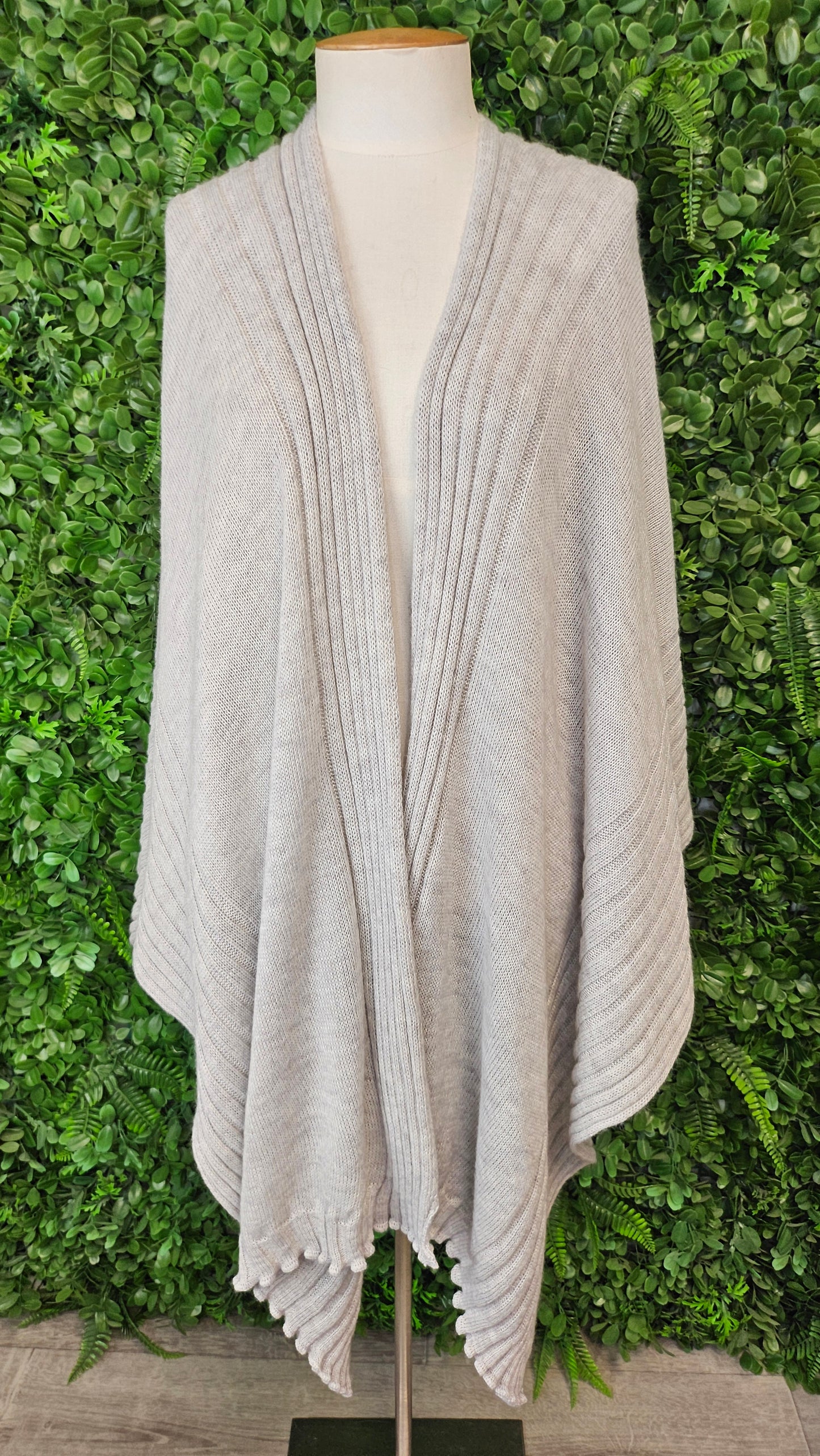 Moda Immagine Grey Mohair Poncho Cape (OSFM)