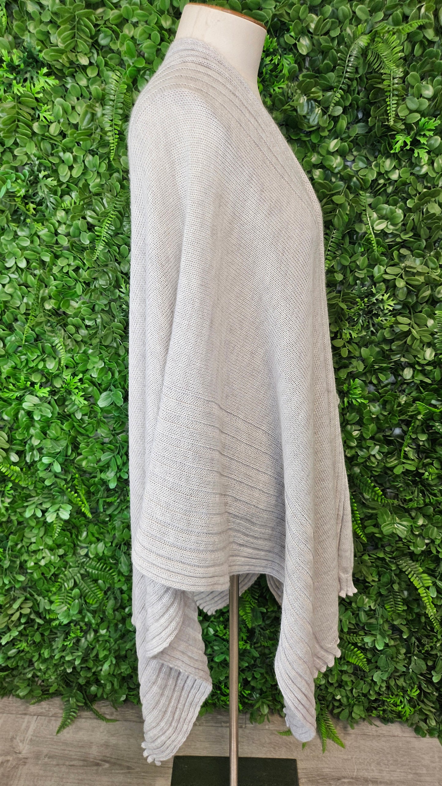 Moda Immagine Grey Mohair Poncho Cape (OSFM)