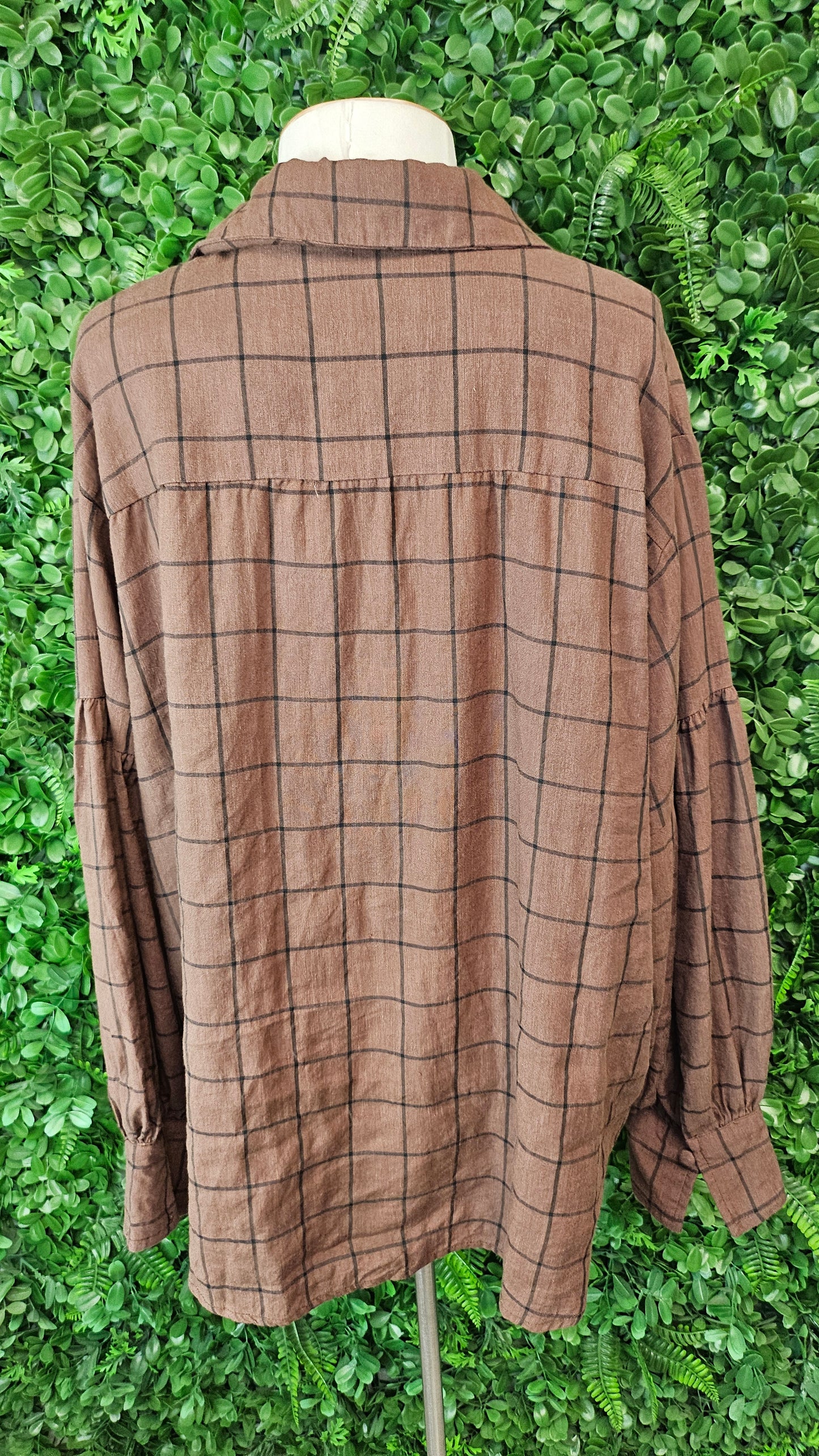 Zoe Kratzmann Chocolate Linen Smock Blouse (16)