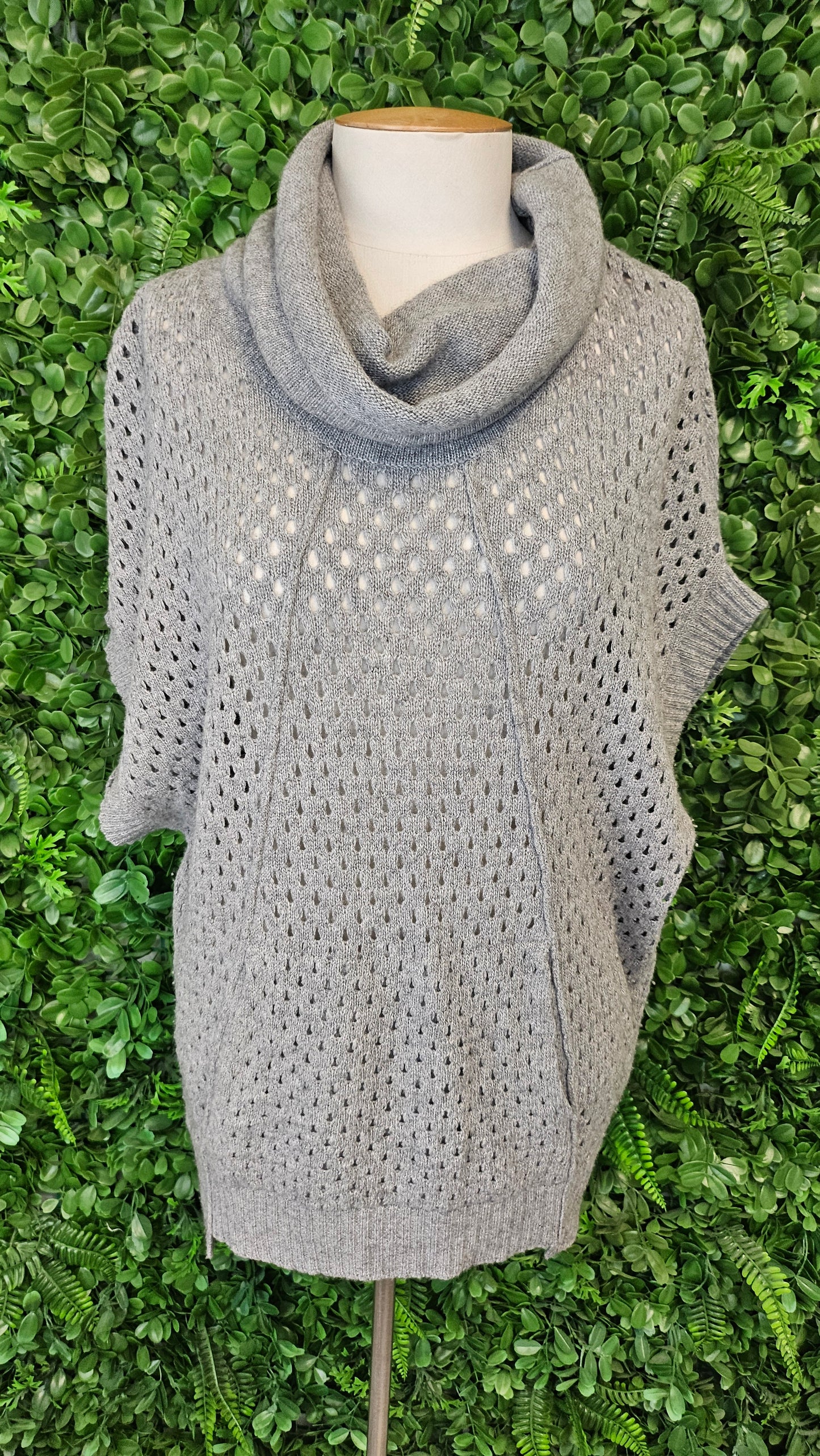 Rebecca Taylor Grey Roll Neck Knit Vest (10-12)