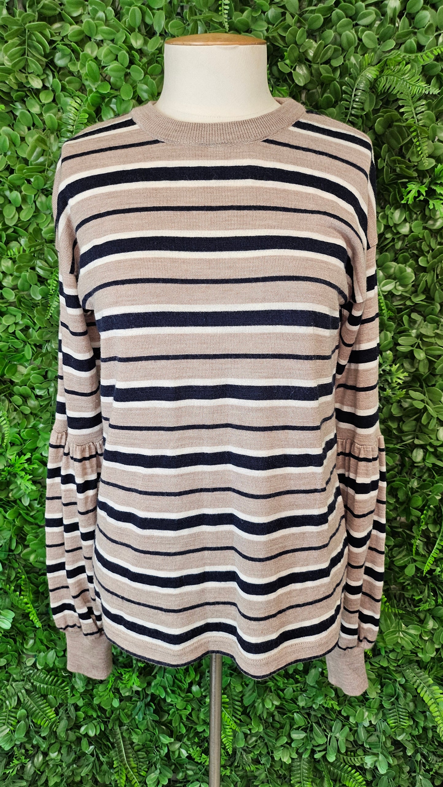 Sabatini Stripe Puff Sleeve Knit (12-14)