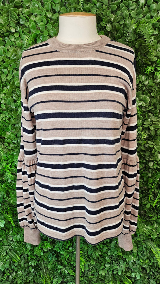 Sabatini Stripe Puff Sleeve Knit (12-14)