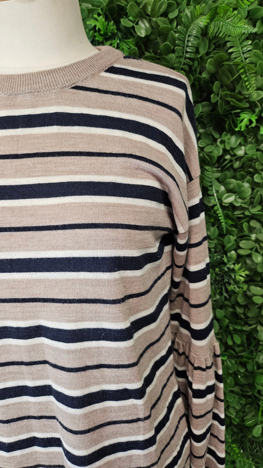 Sabatini Stripe Puff Sleeve Knit (12-14)