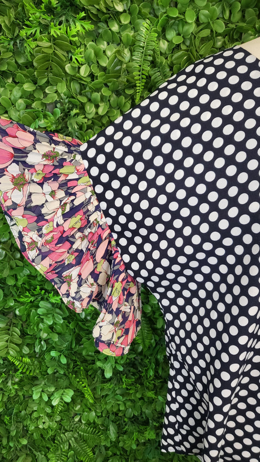 Annah S Print Pleat Sleeve Top (14)