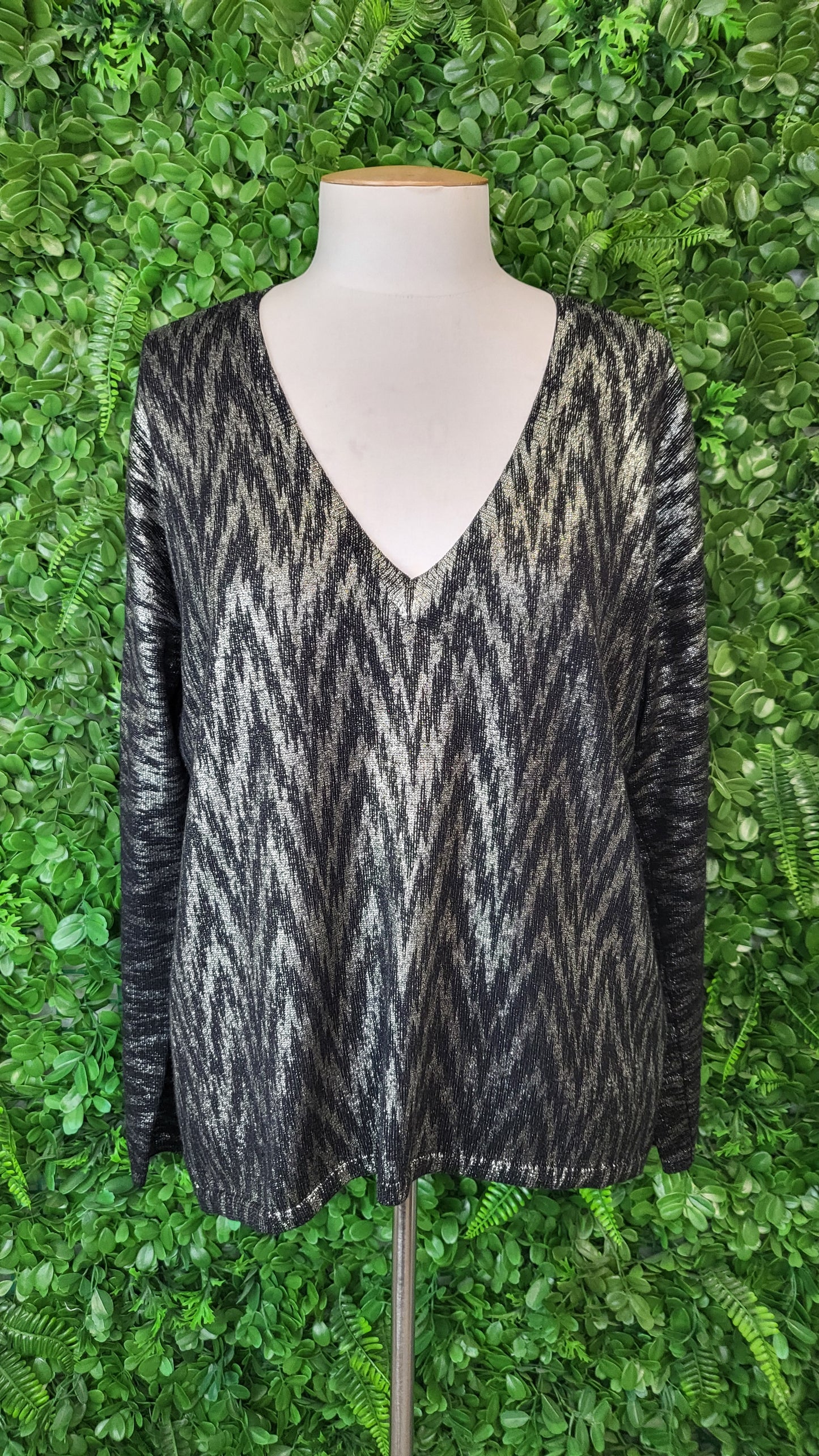 Sass & Bide Black/Gold Merino Metallic Knit (10)