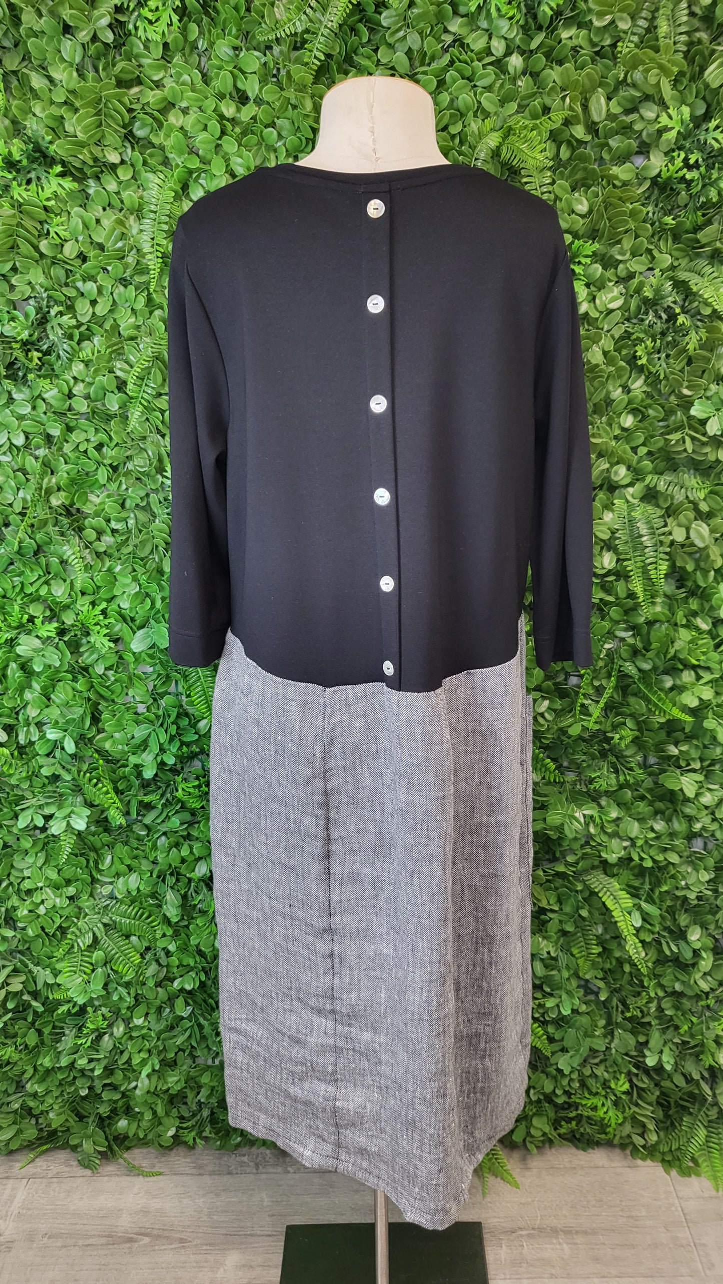 Jigsaw Black/Grey Contrast Dress (14)