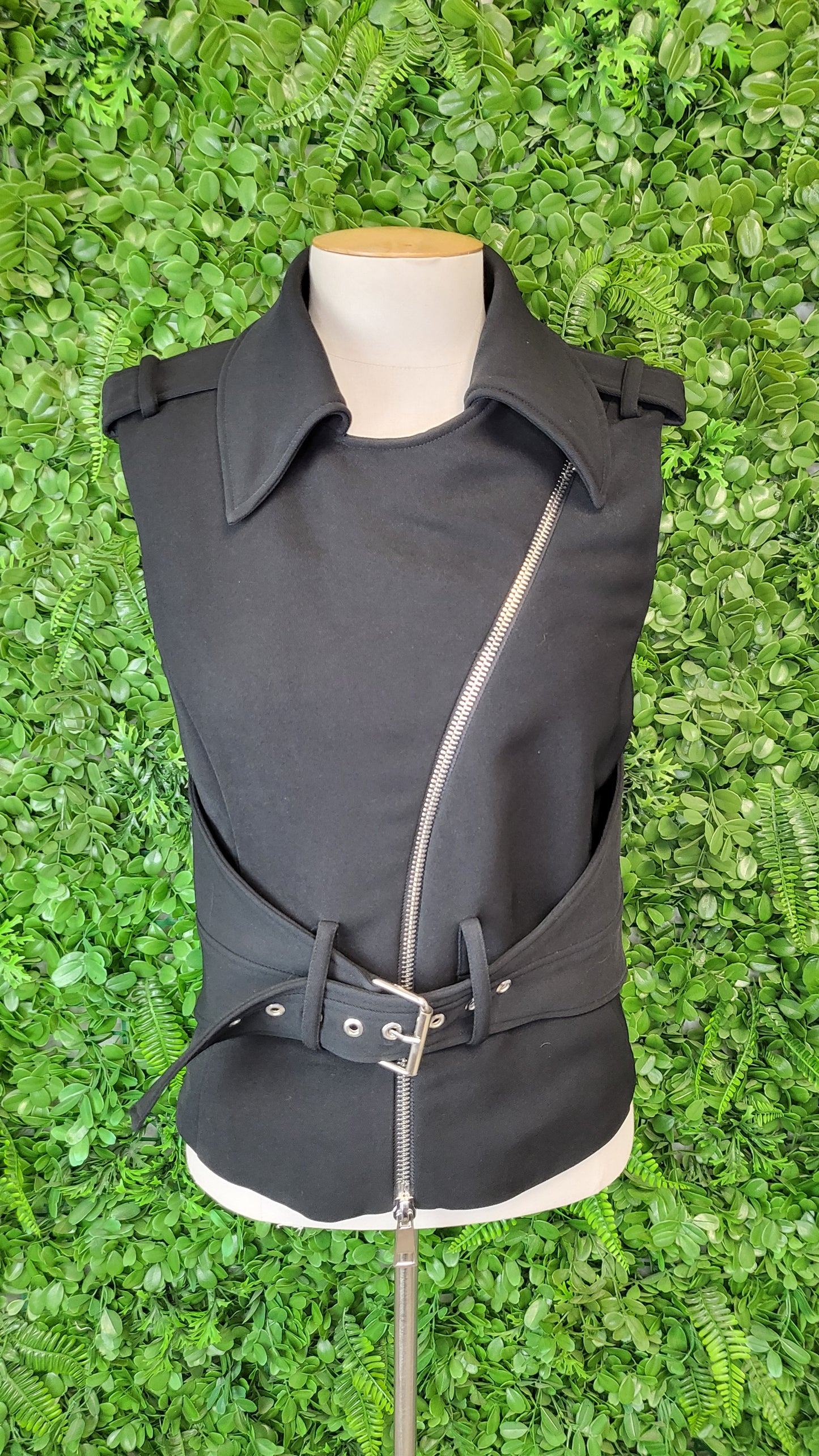 Witchery Black Fitted Biker Vest (8)