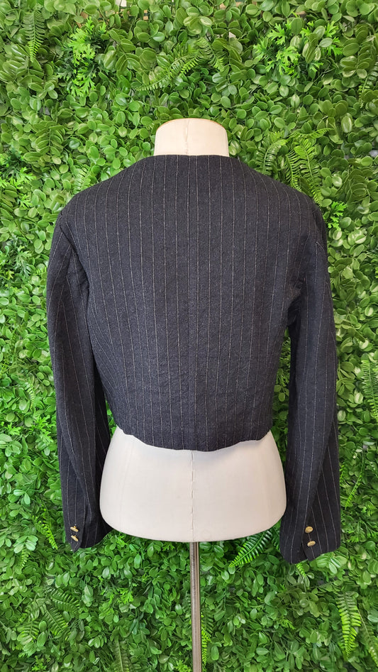 Alysi Pinstripe Crop Jacket (10)