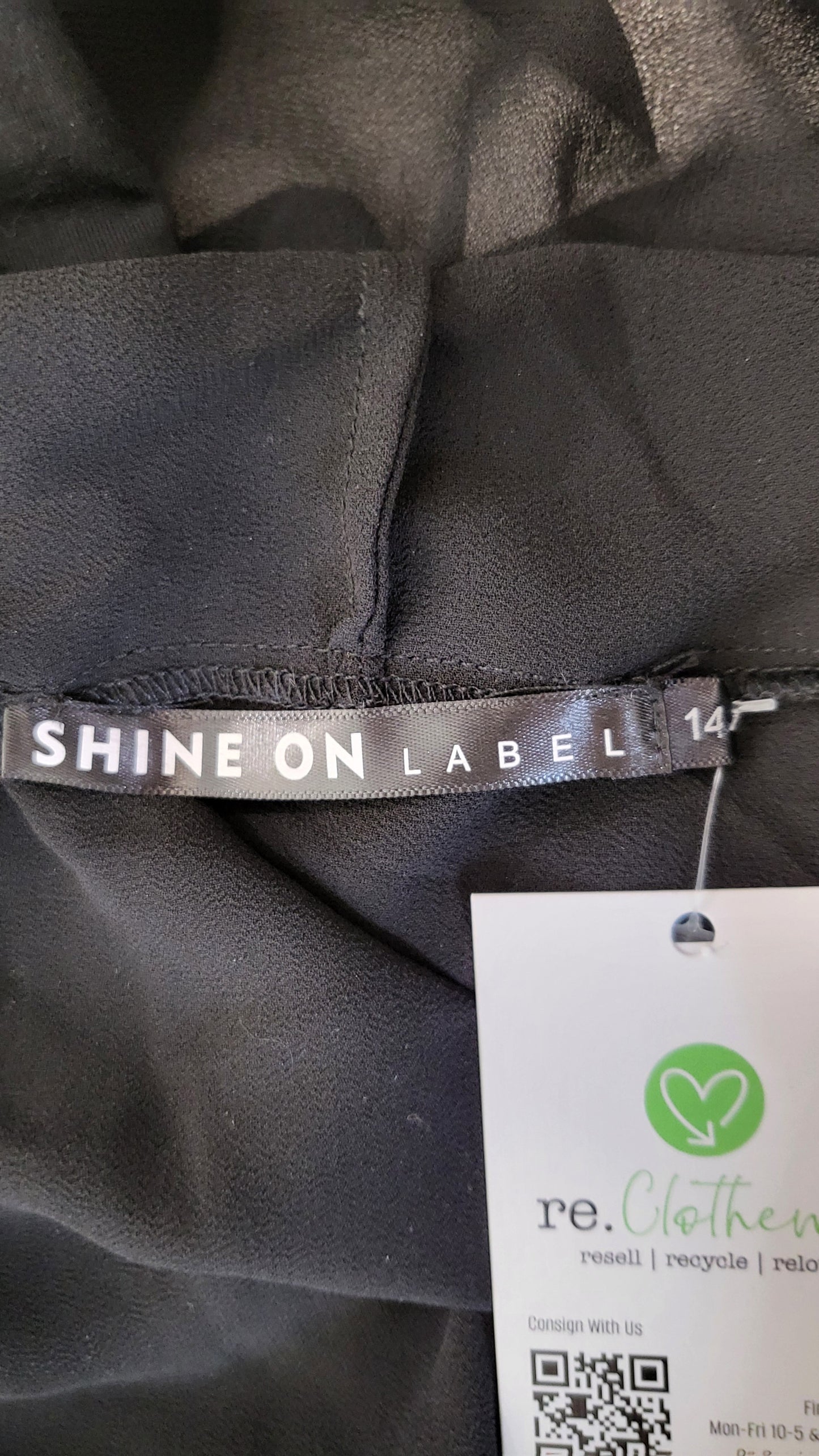Shine On Black Sheer Print Top (14)