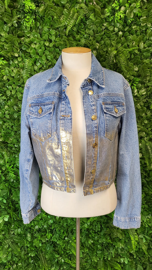 Zara Blue Foil Denim Jacket (10)