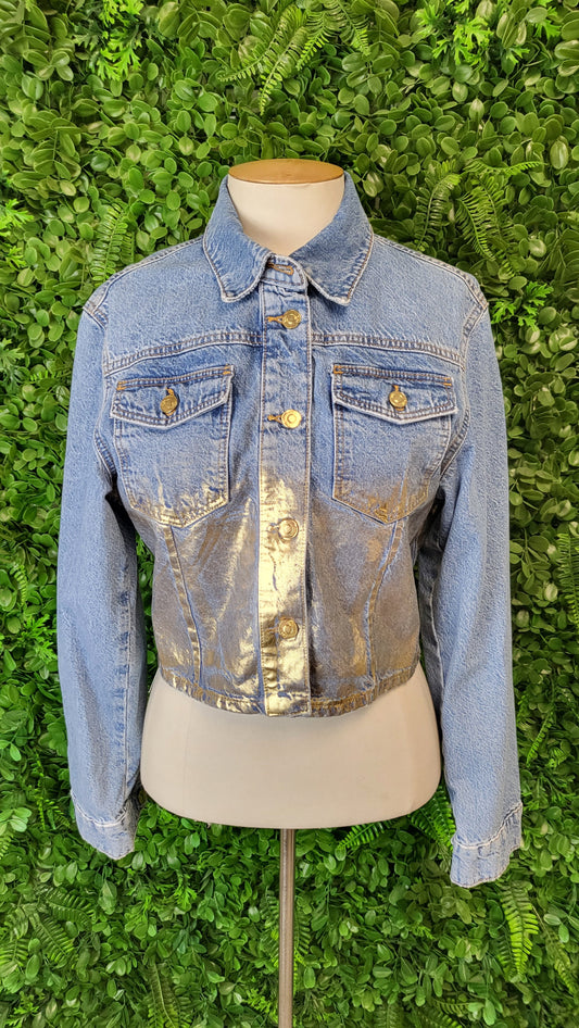 Zara Blue Foil Denim Jacket (10)