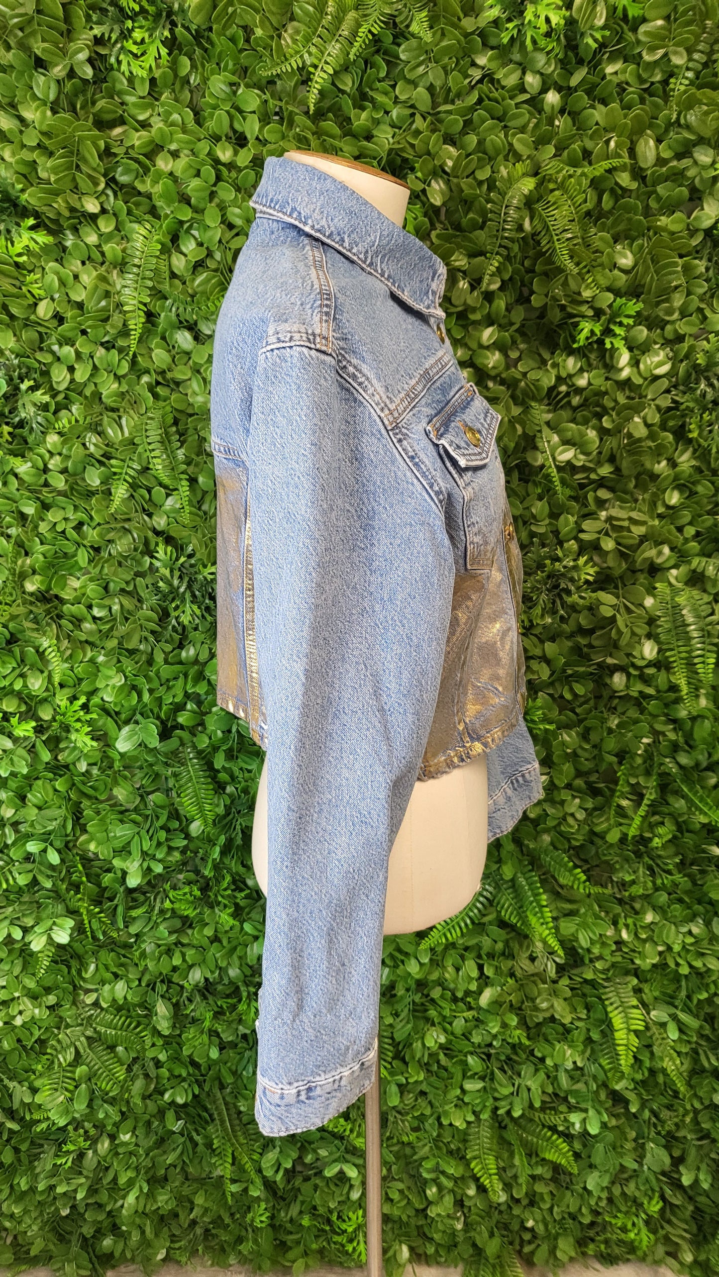 Zara Blue Foil Denim Jacket (10)