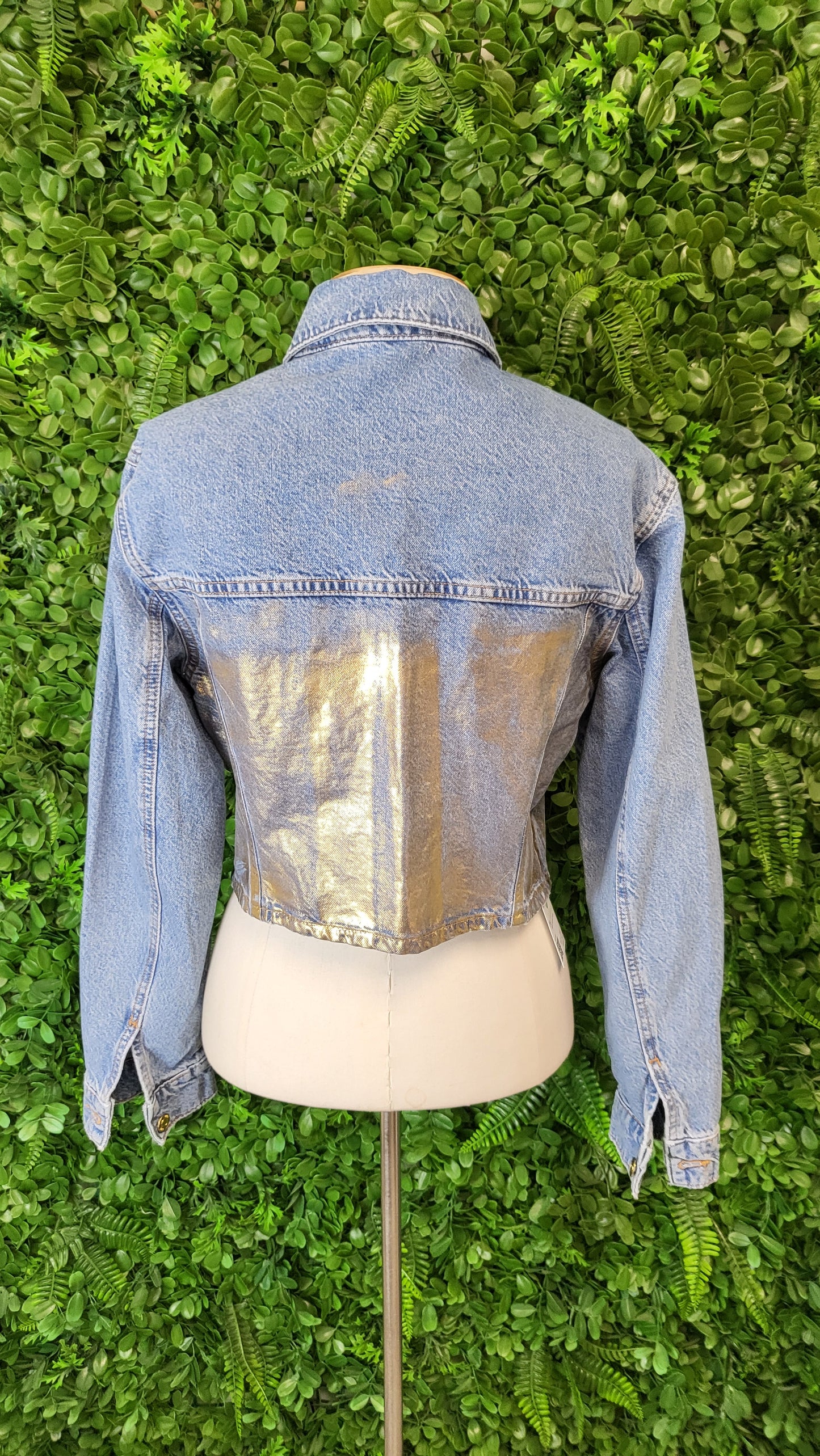 Zara Blue Foil Denim Jacket (10)