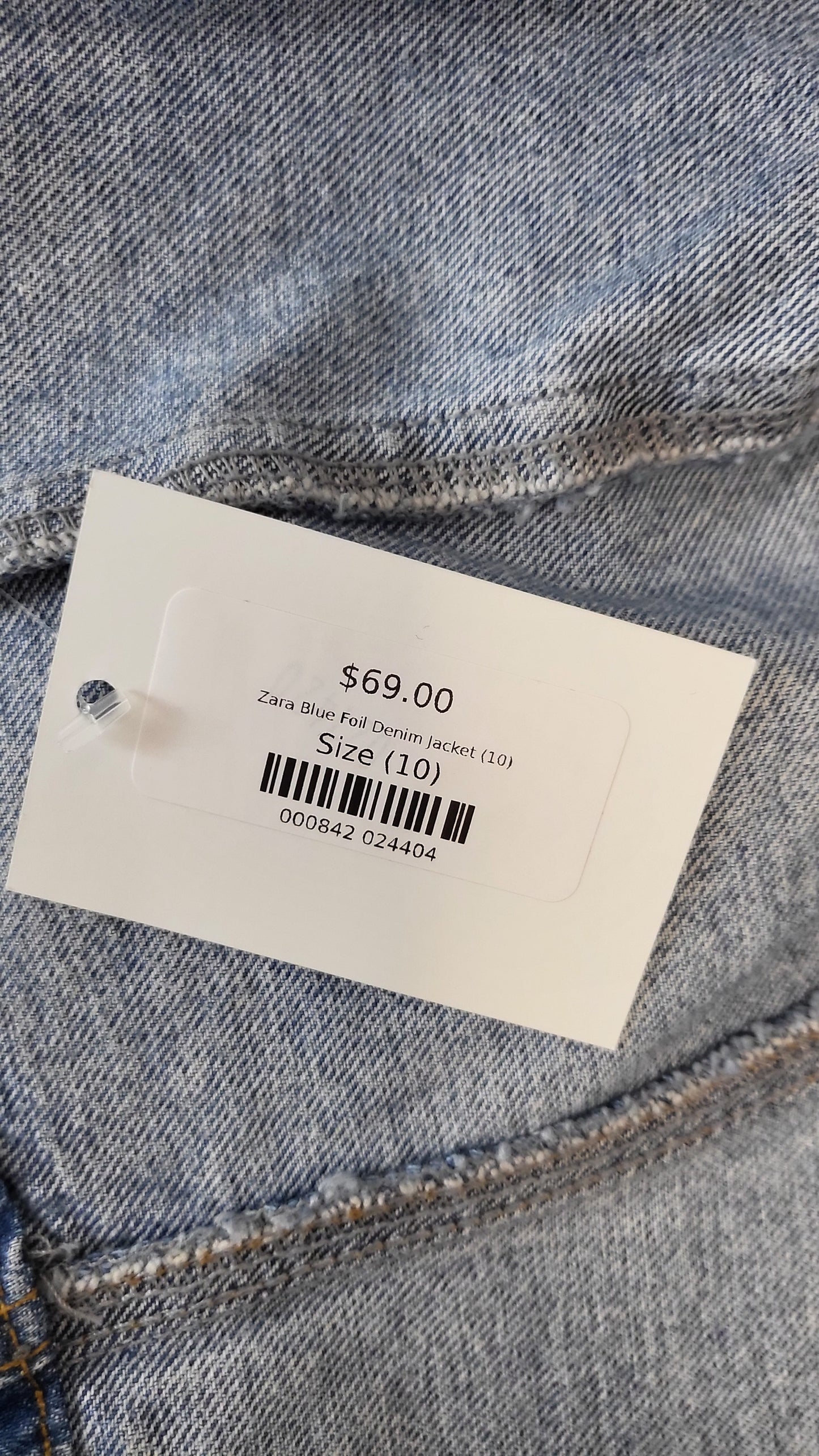 Zara Blue Foil Denim Jacket (10)