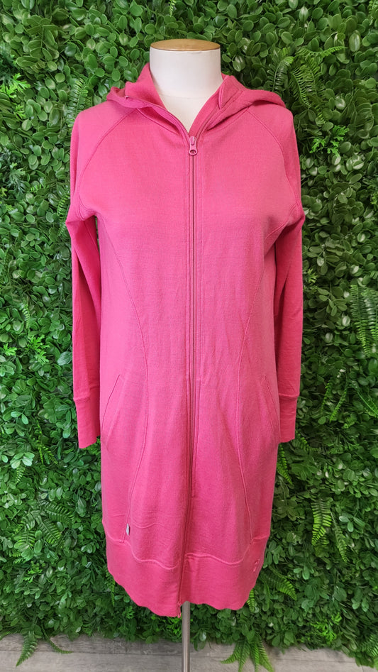 Isobar Pink Longline Merino Cardi (10)