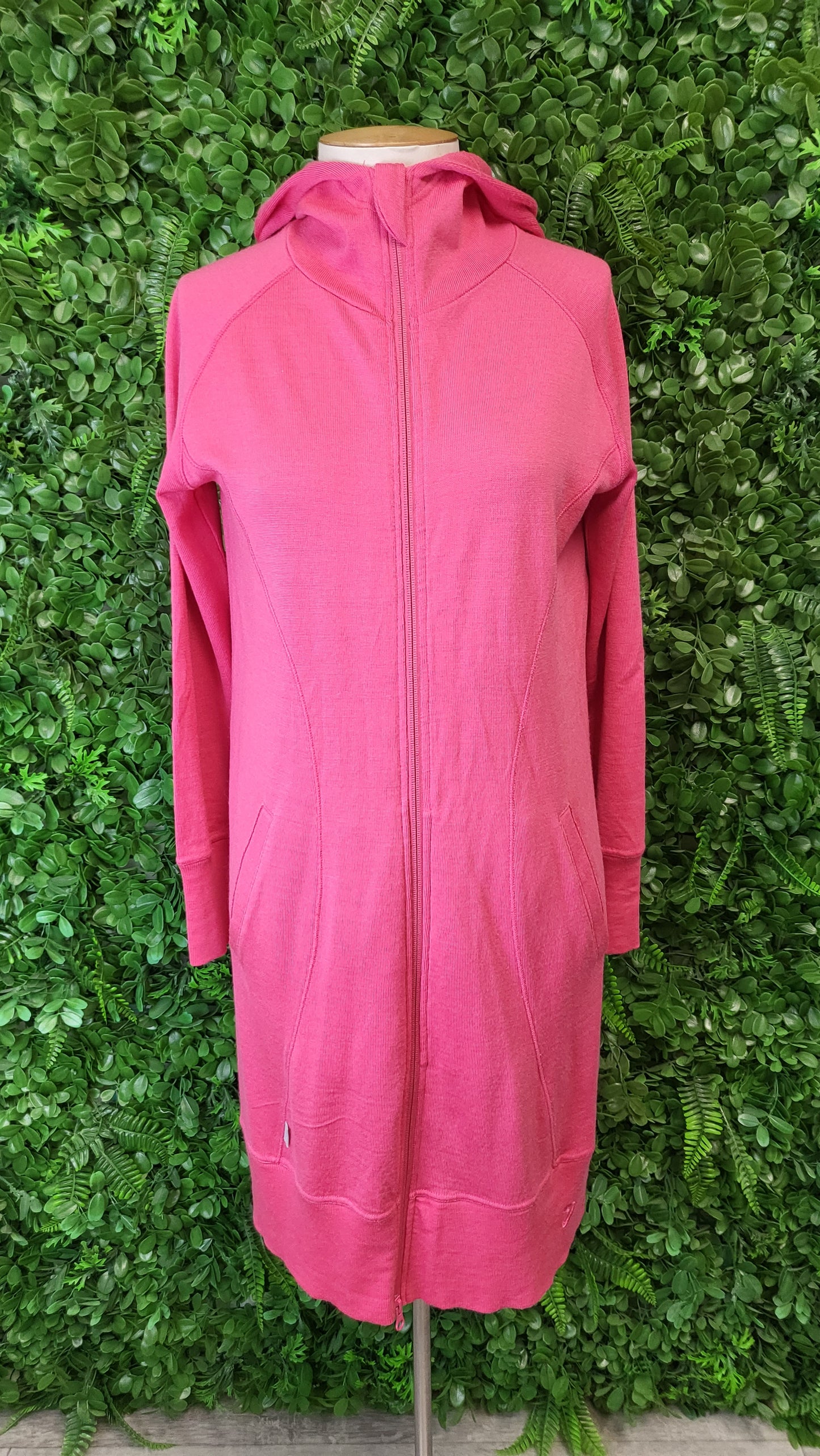Isobar Pink Longline Merino Cardi (10)