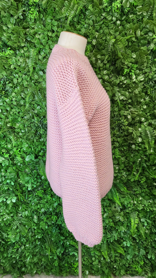 Handmade Pink Wool Knit Jumper (10-12)