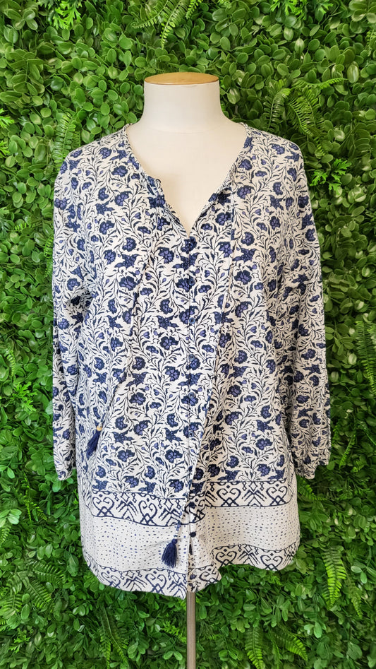 Verge Print Cotton Blouse (12)