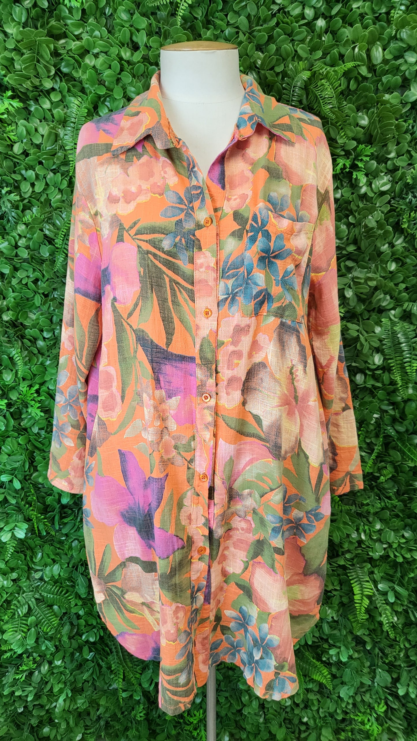 Mudflower Floral Longline Shirt (12-14)
