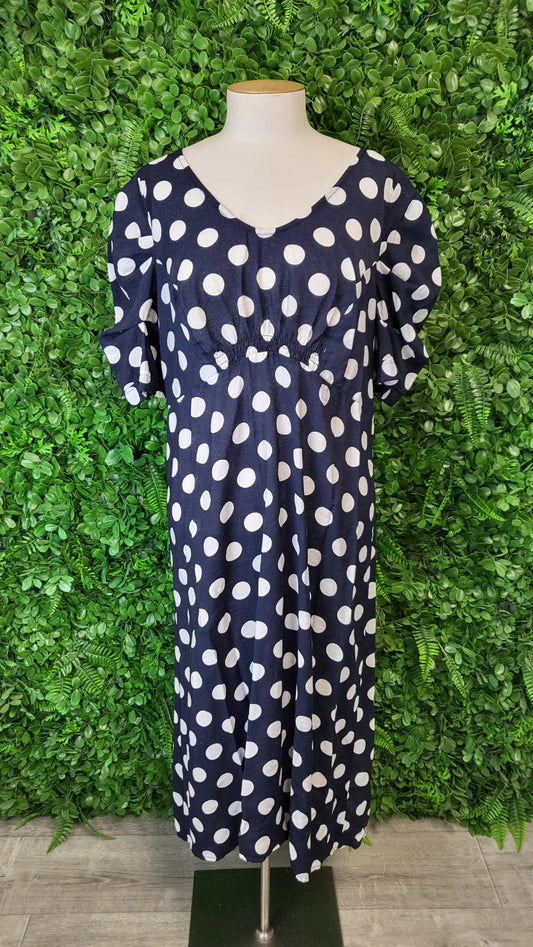 Annah Stretton Navy Spot Tea Dress (14)