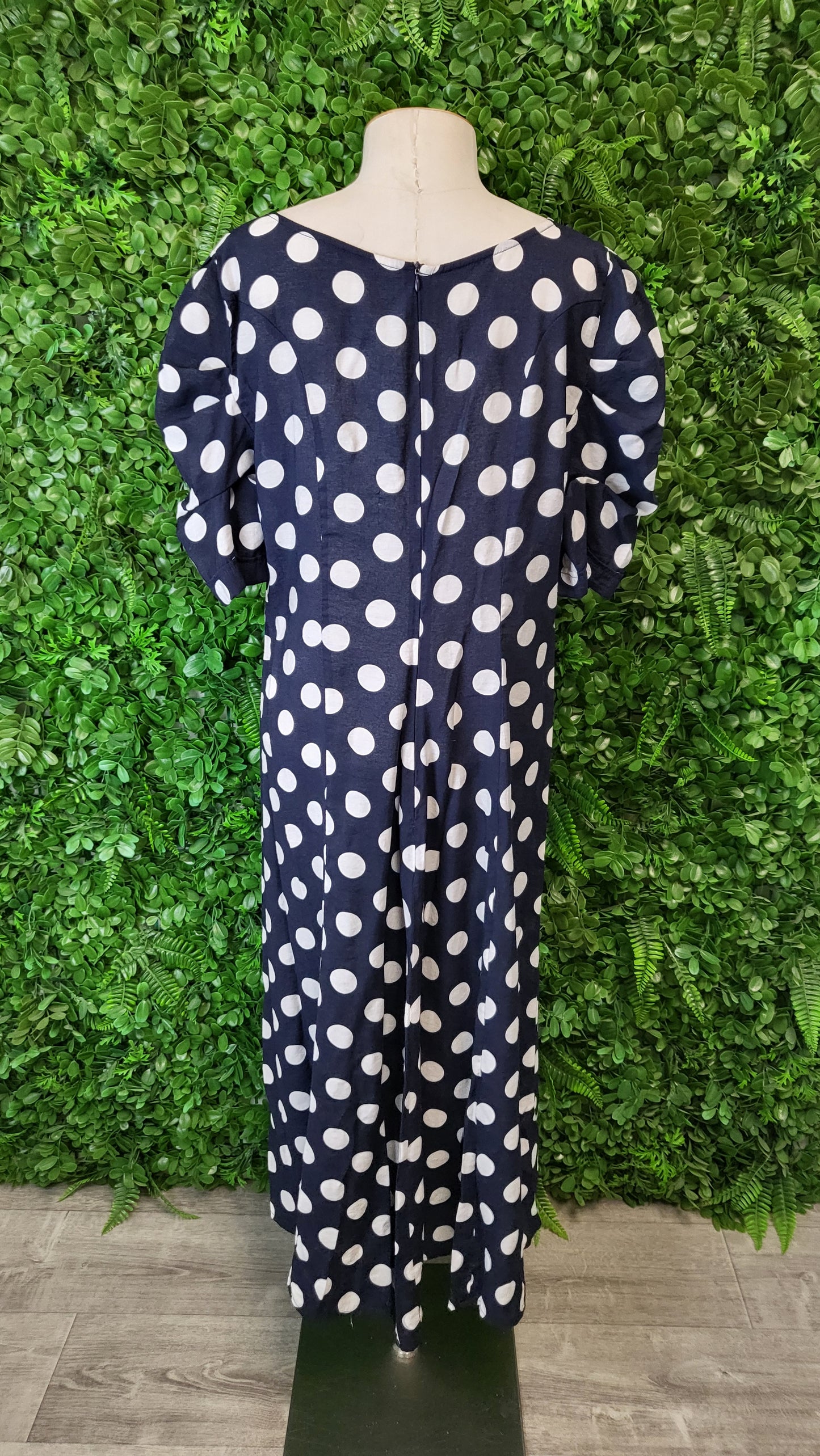 Annah Stretton Navy Spot Tea Dress (14)