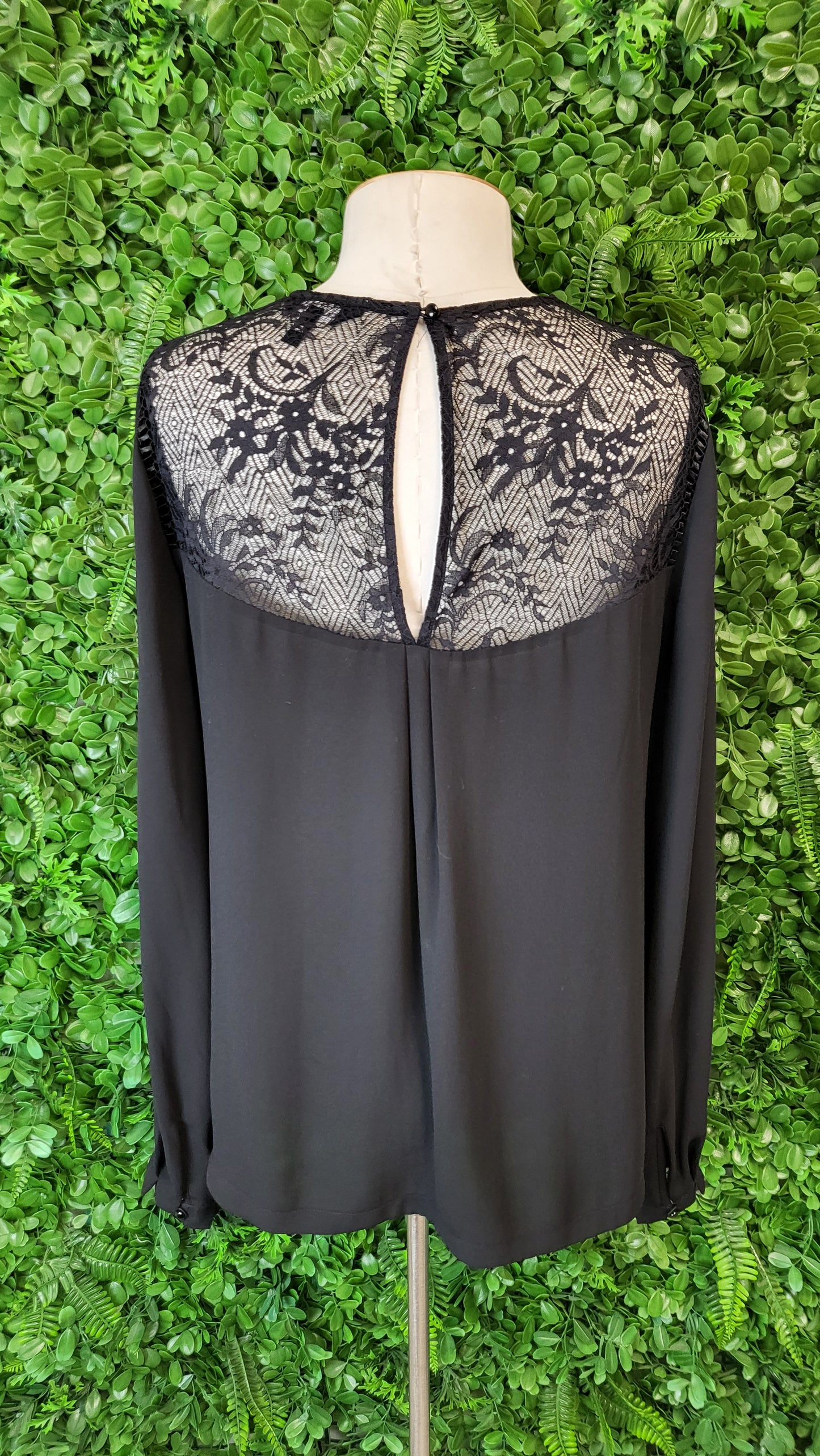 Karen Millen Black Lace Yoke Top (12)